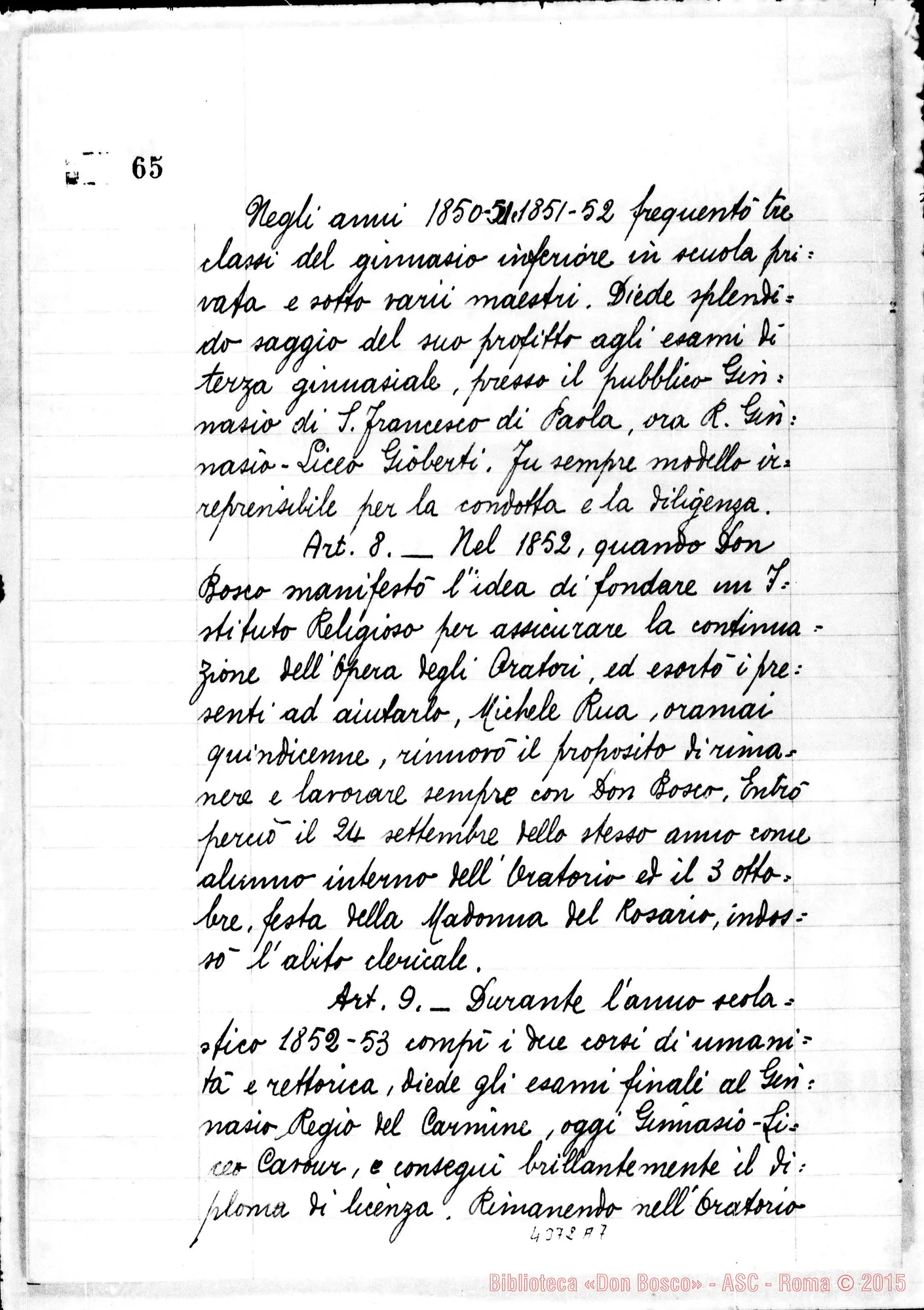 Fotogramma A 7 — Positiones et articuli. Presentai Franciscus Tomasetti