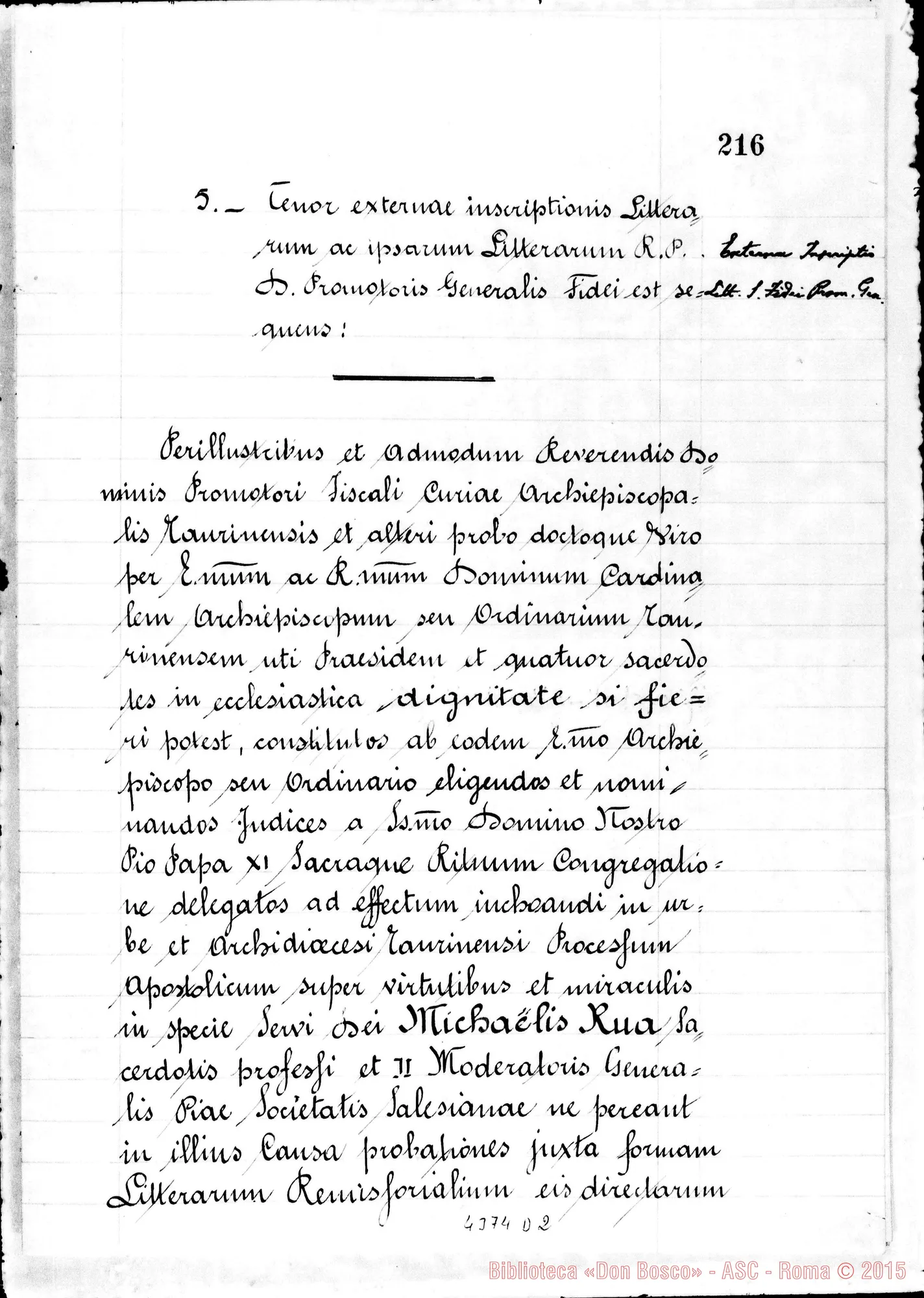 Fotogramma D 2 — Positiones et articuli. Presentai Franciscus Tomasetti