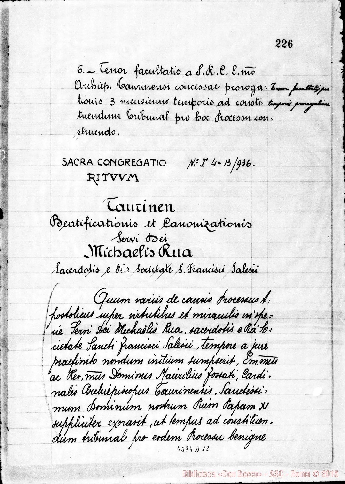 Fotogramma D 12 — Positiones et articuli. Presentai Franciscus Tomasetti
