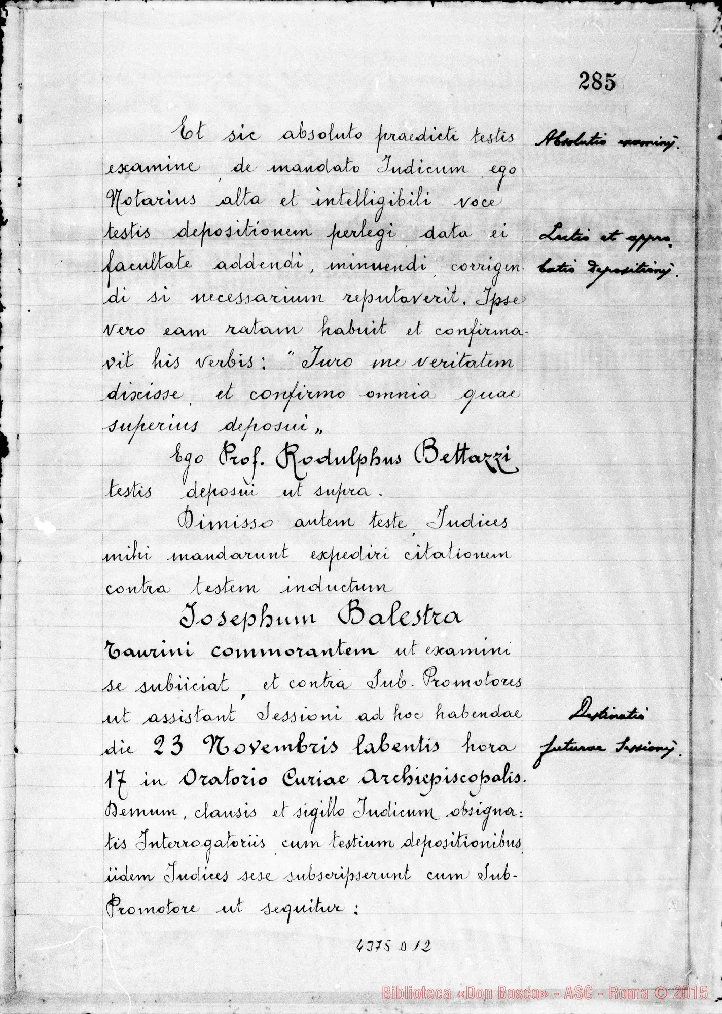 Fotogramma D 12 — Bettazzi Rodolfo, professore
