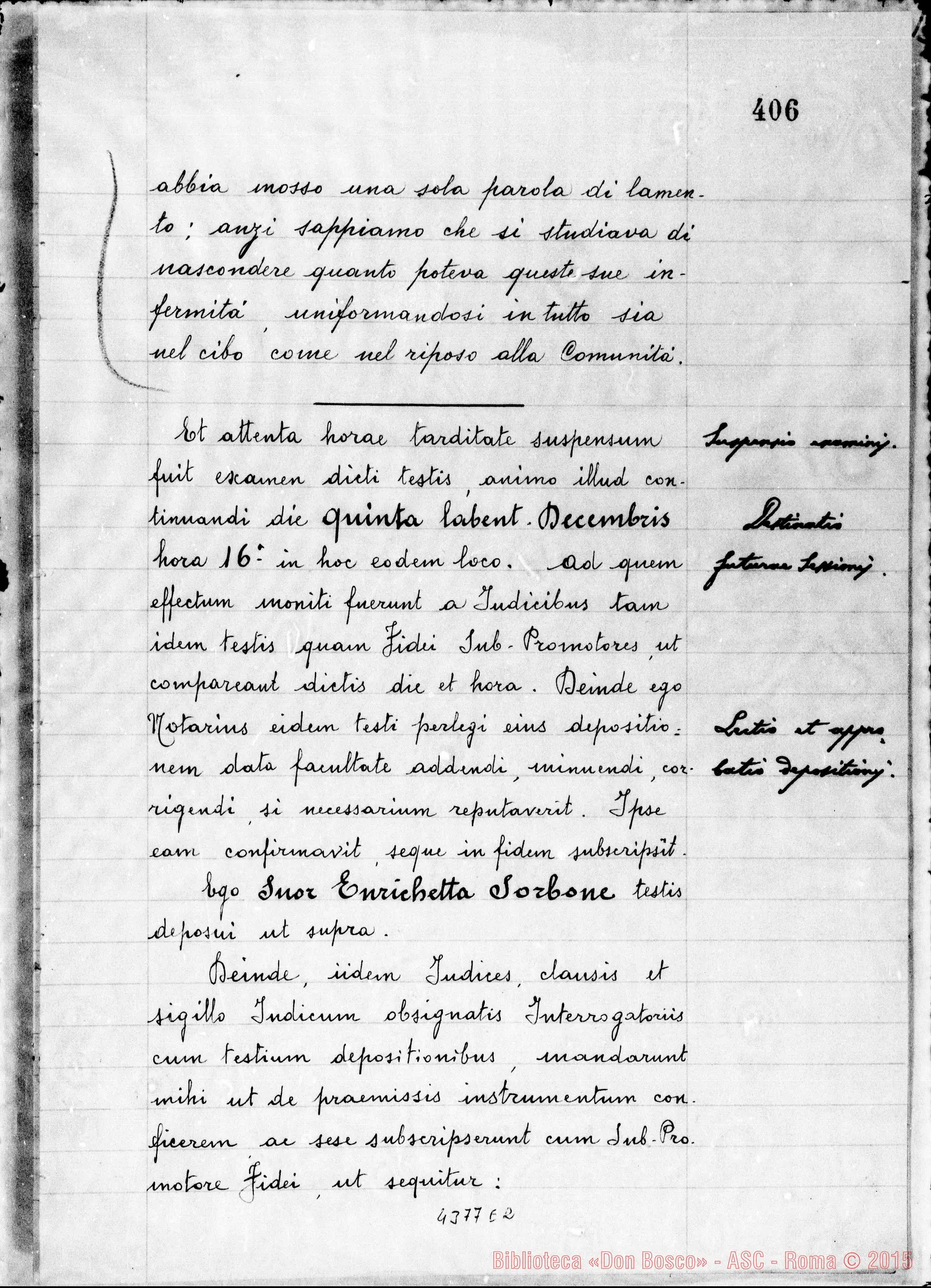Fotogramma E 2 — Sorbone Enrichetta, suora F.M.A.
