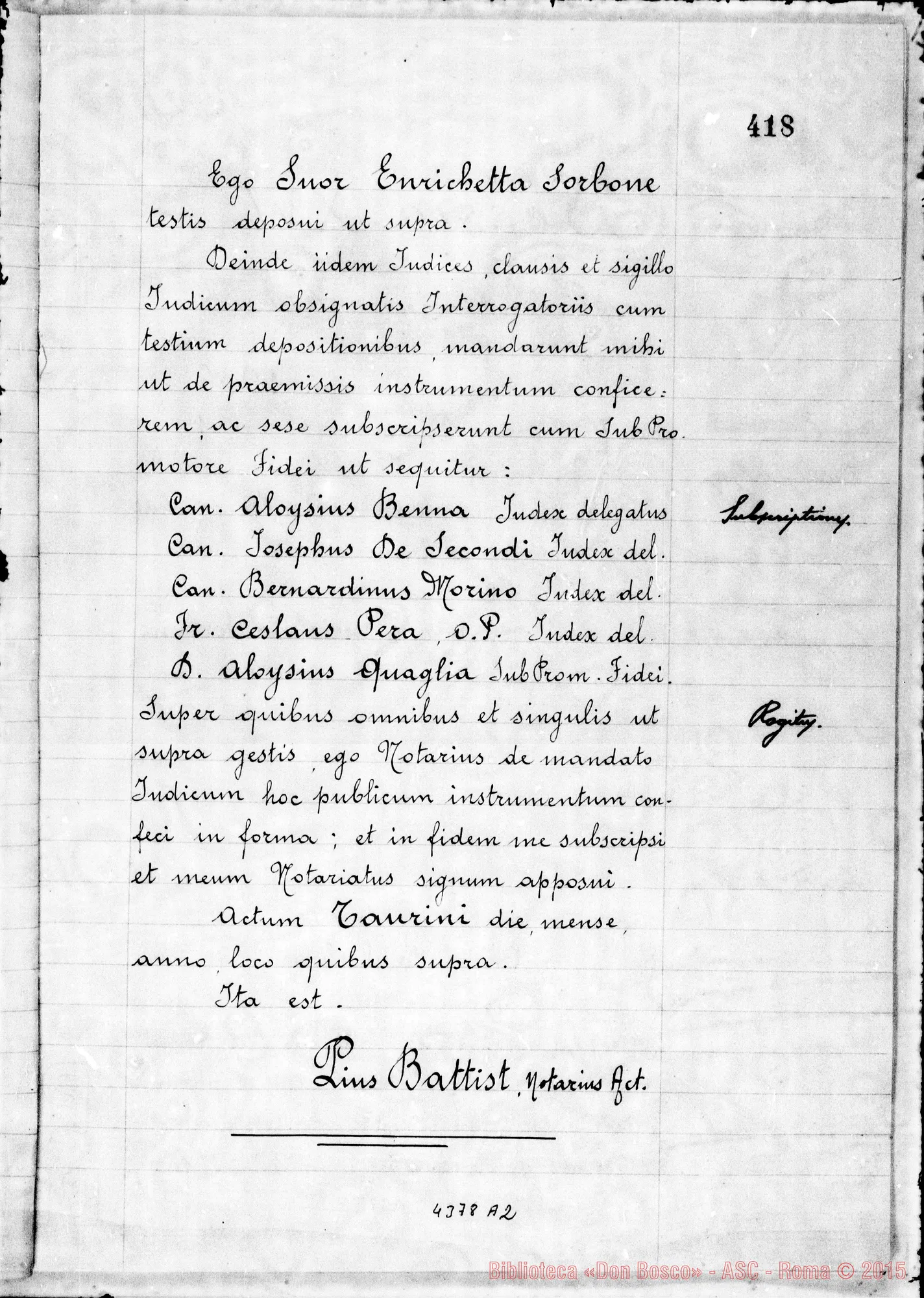 Fotogramma A 2 — Sorbone Enrichetta, suora F.M.A.