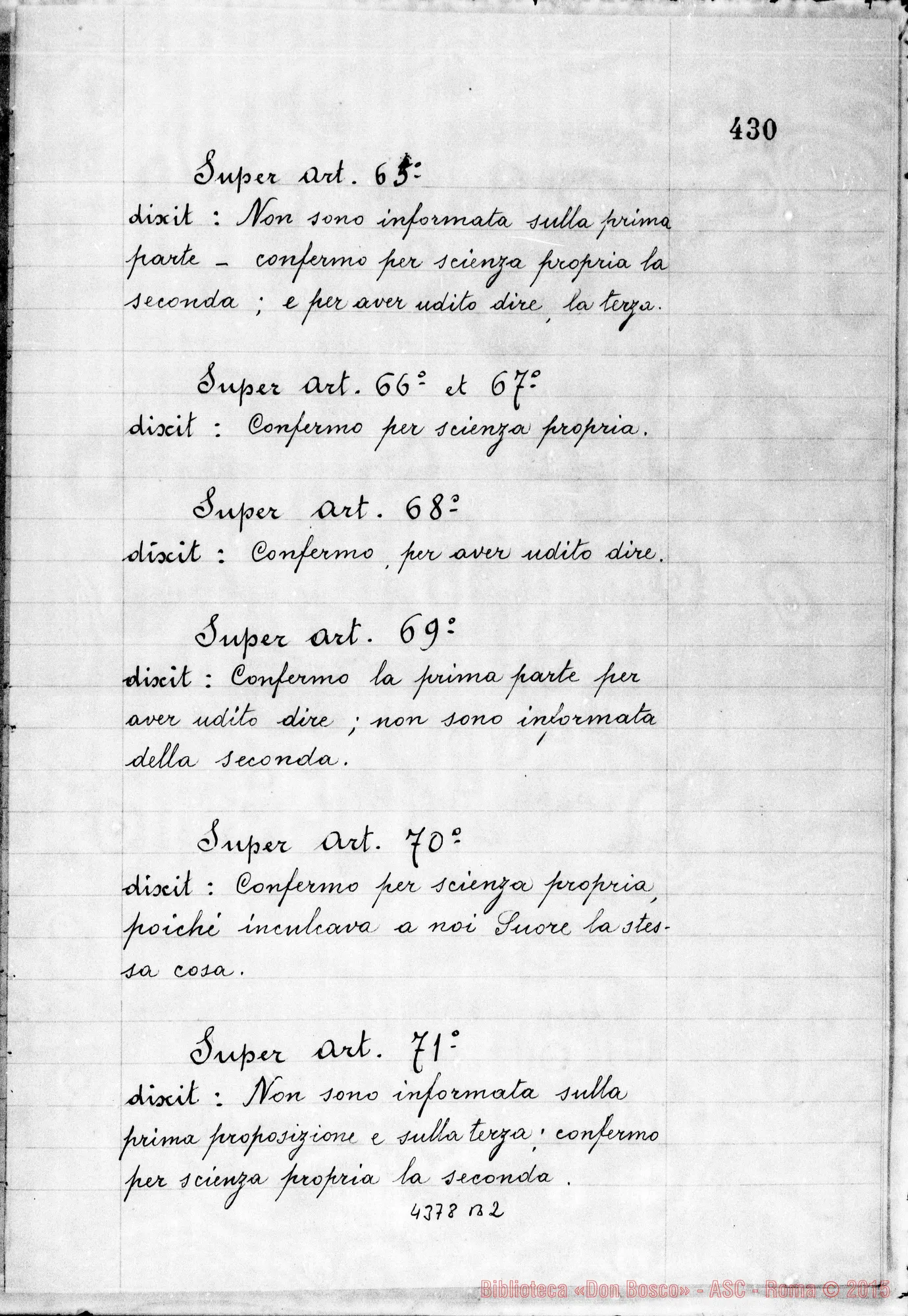 Fotogramma B 2 — Sorbone Enrichetta, suora F.M.A.