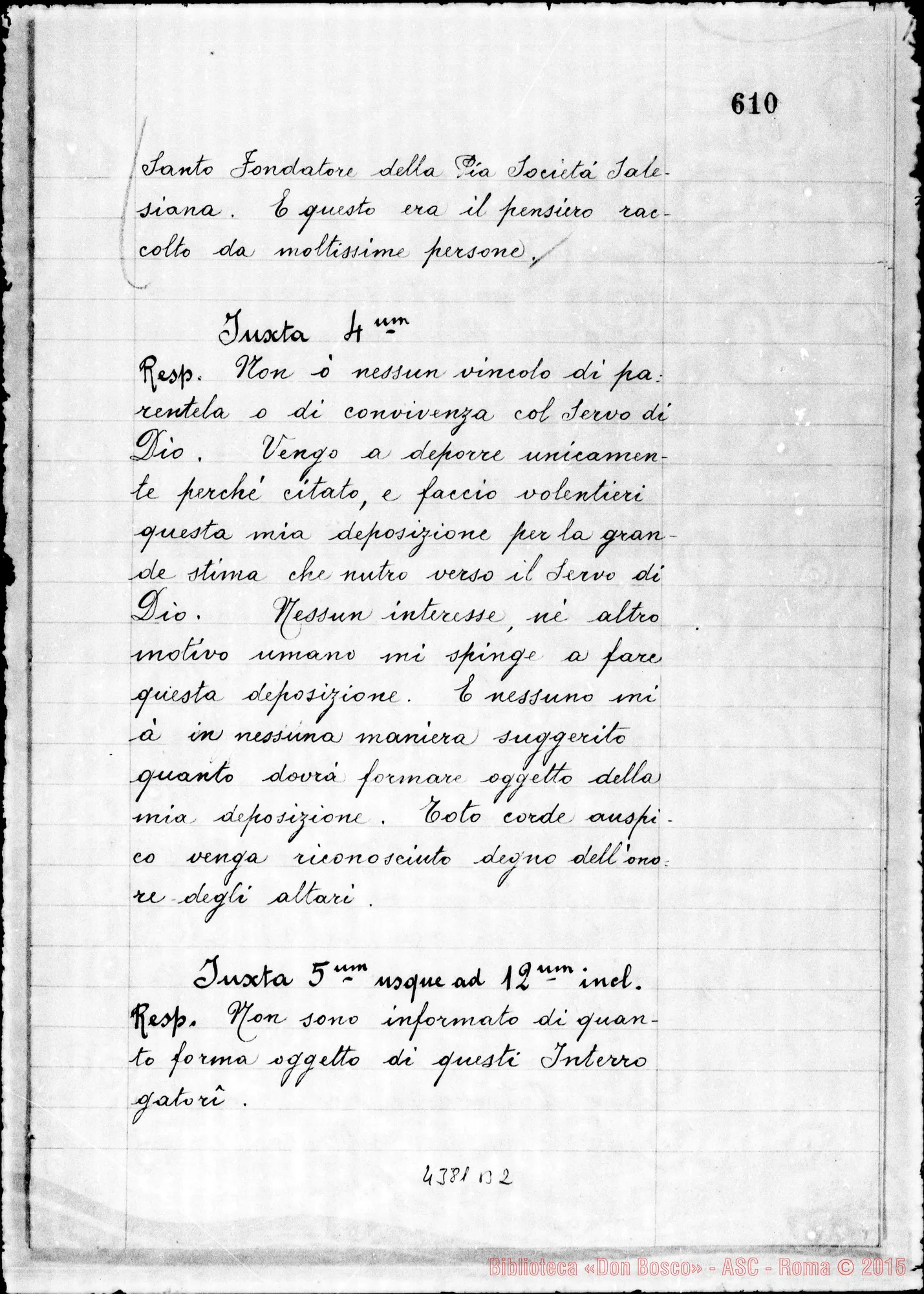 Fotogramma B 2 — Bartolomasi Angelo, arciv. titolare di Petra