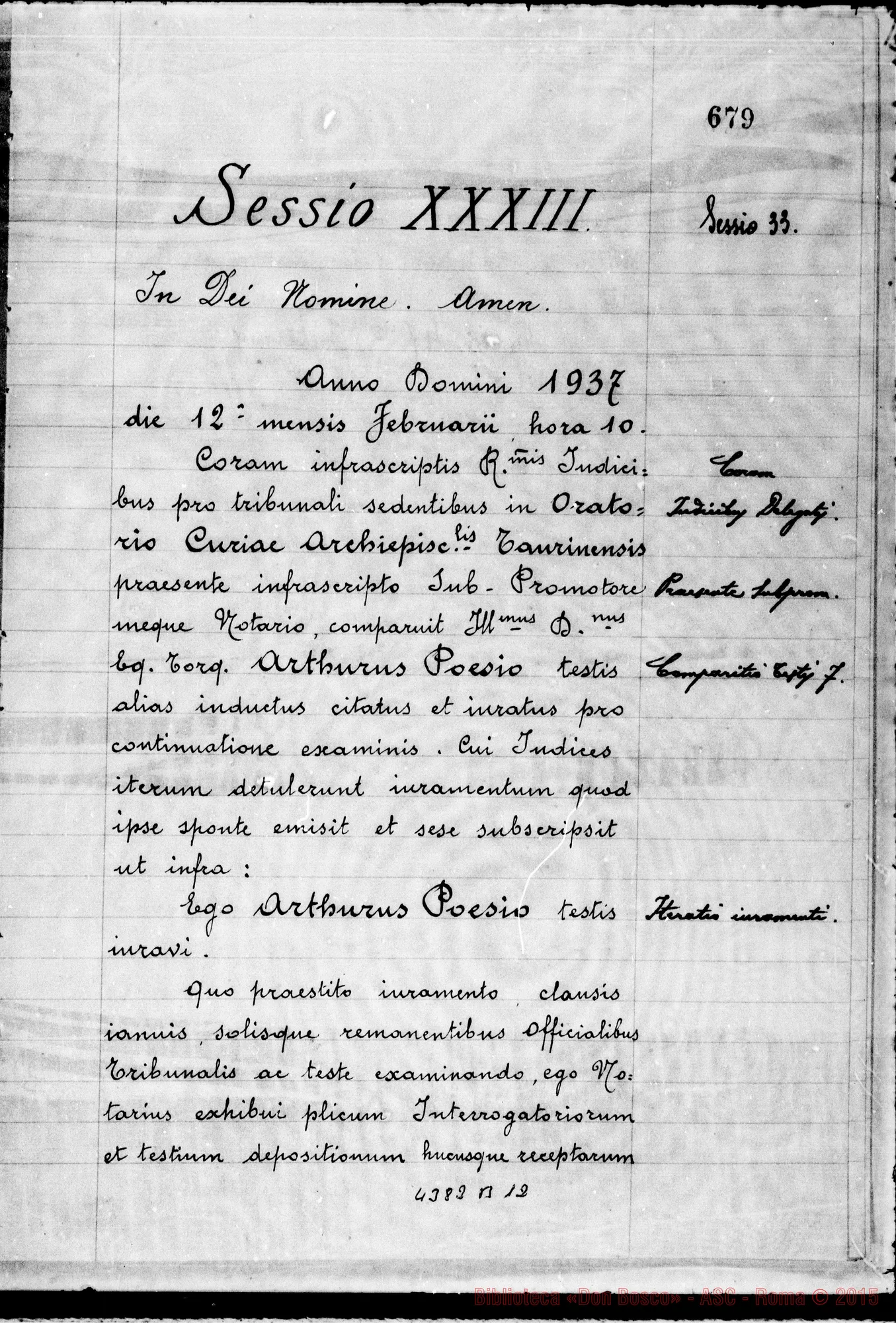 Fotogramma B 12 — Poesio Arturo, capo-divisione del Min. delle Finanze