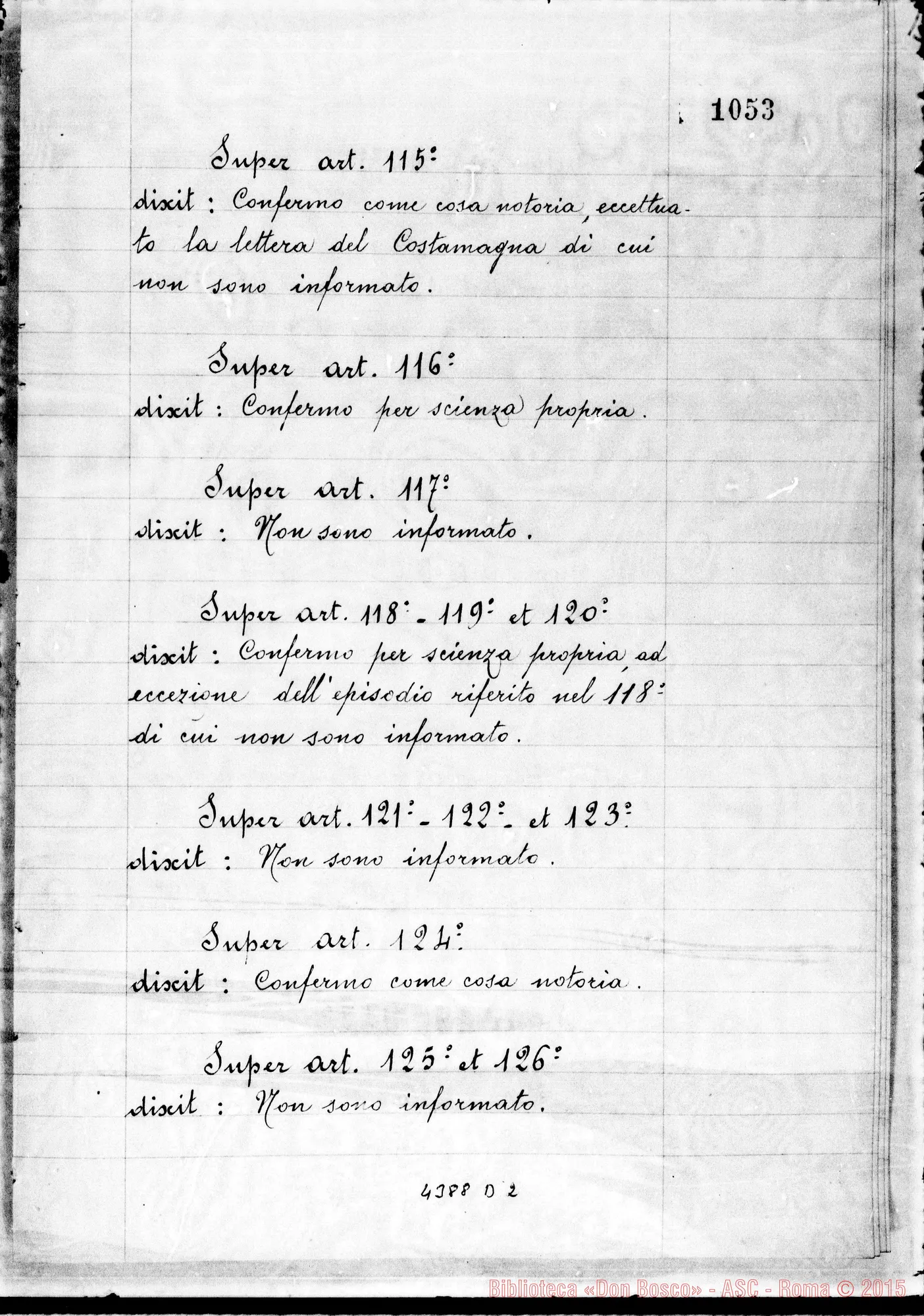 Fotogramma D 2 — Peynetti Pier Luigi, dottore in Medicina