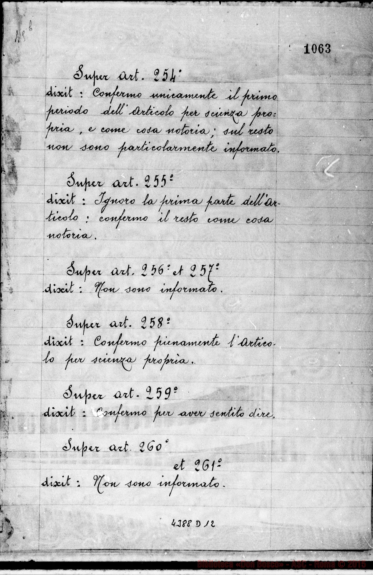 Fotogramma D 12 — Peynetti Pier Luigi, dottore in Medicina