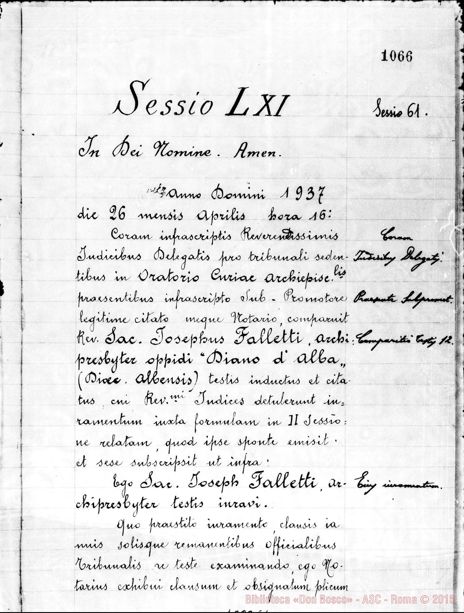 Fotogramma E 4 — Falletti Giuseppe, sac. parroco di Diano d’Alba