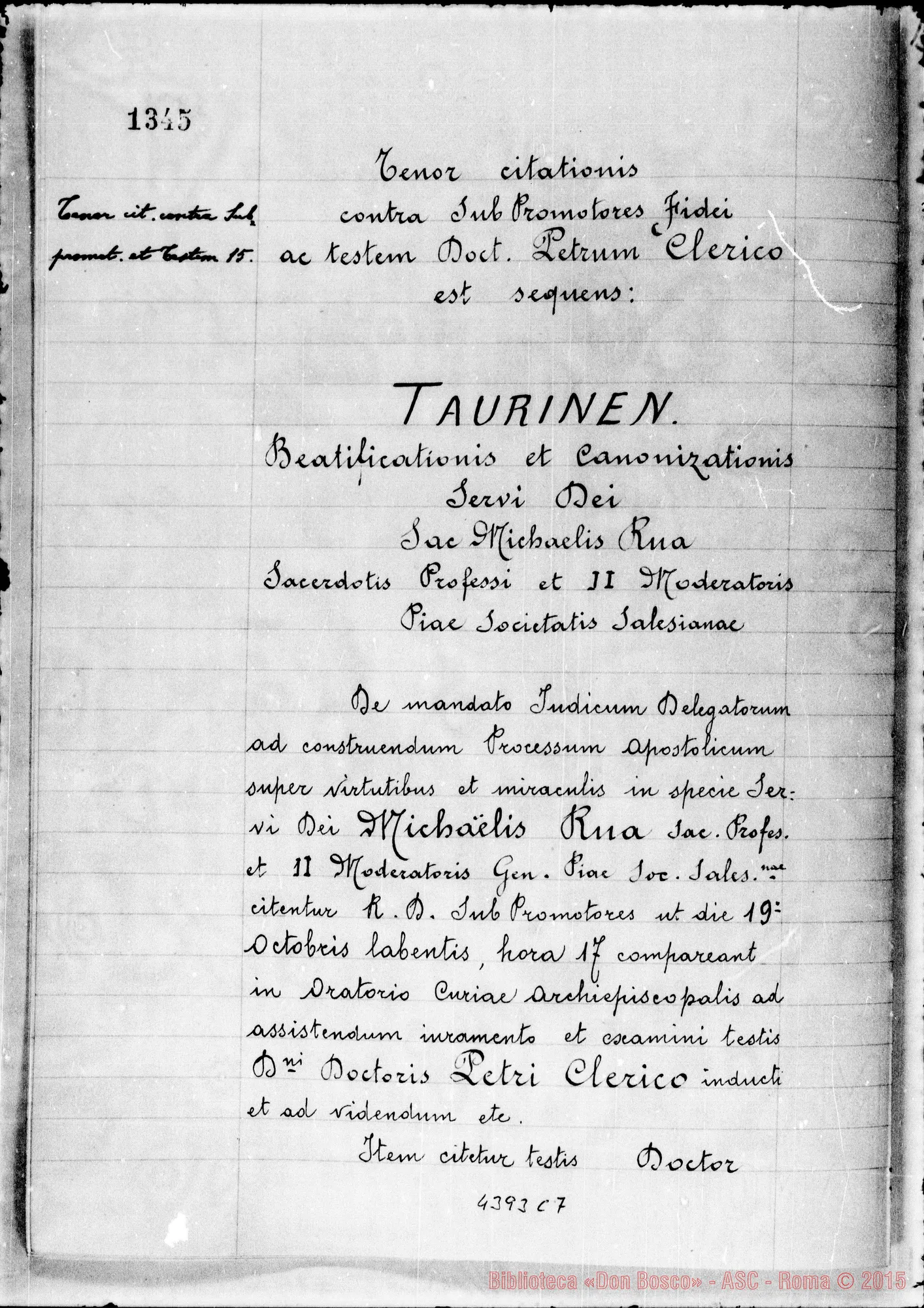 Fotogramma C 7 — Clerico Pietro, laureato in medicina, cav. di S. Silvestro