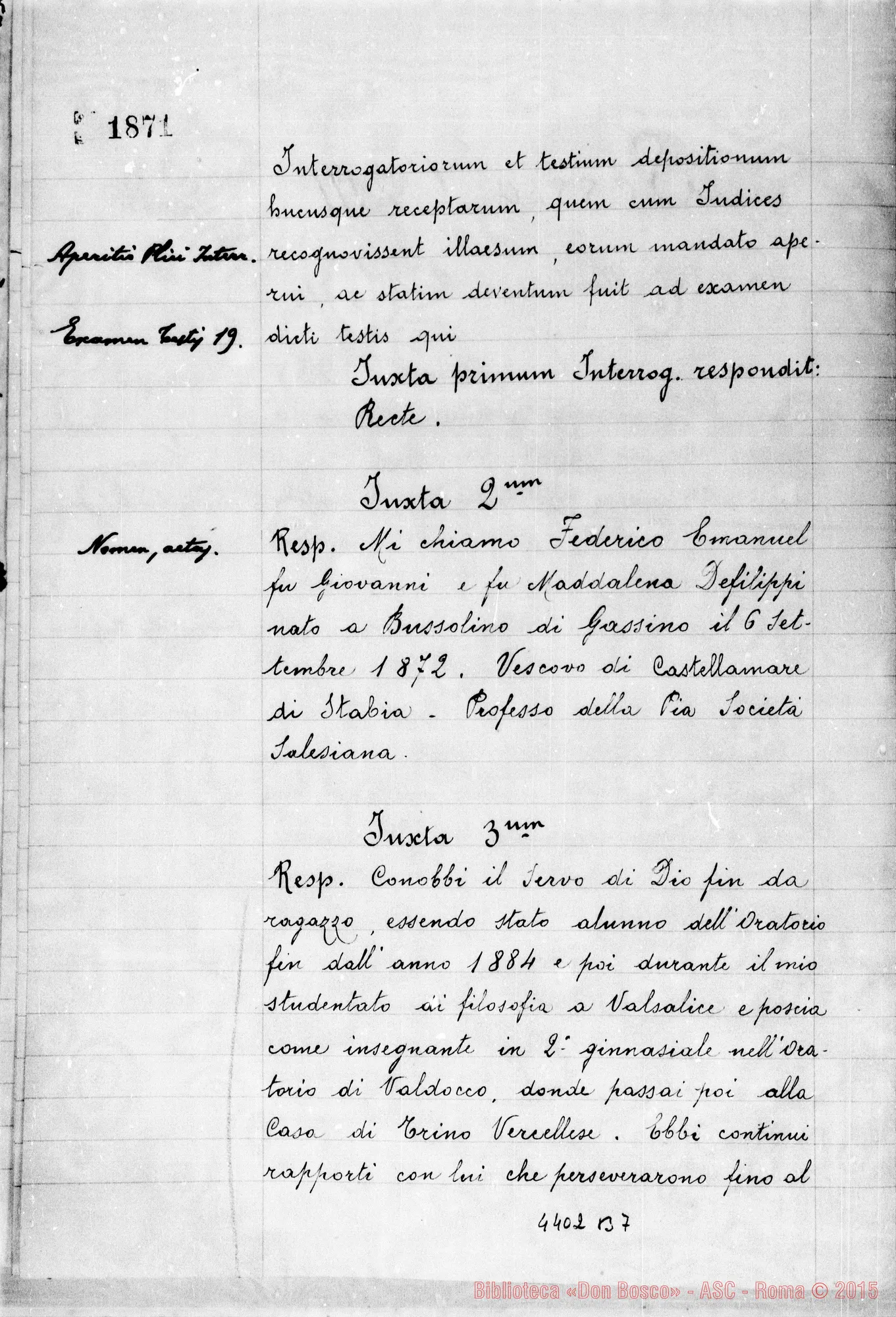 Fotogramma B 7 — Federico Emanuel, vesc. di Castellammare di Stabia