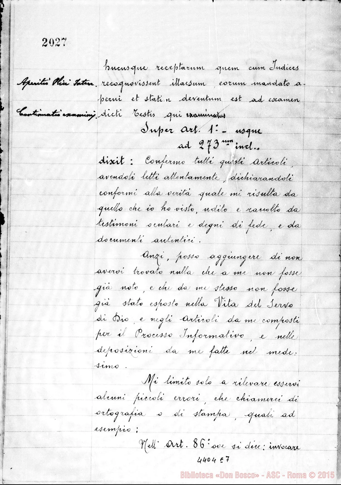 Fotogramma E 7 — Amadei Angelo, sac. SDB (suspensum fuerat per aliquot dies)