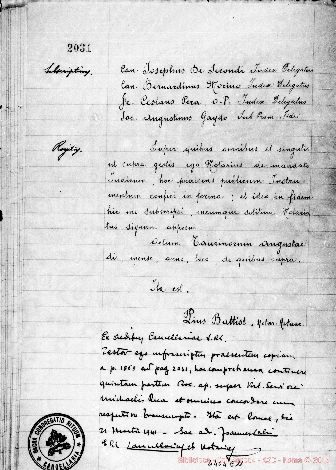 Fotogramma E 11 — Amadei Angelo, sac. SDB (suspensum fuerat per aliquot dies)