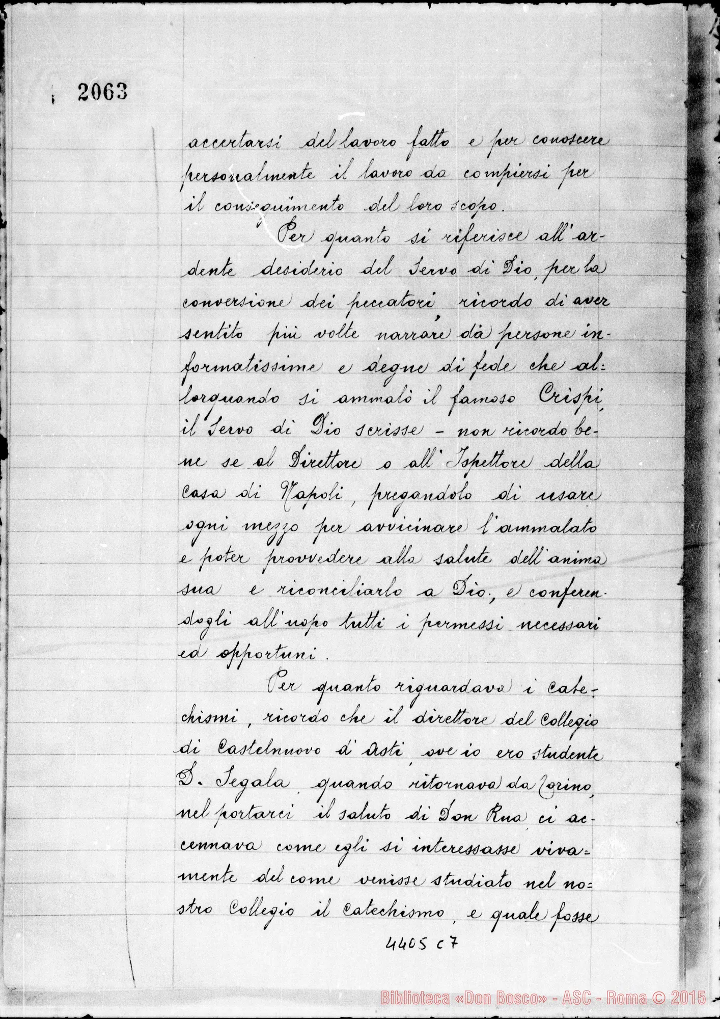 Fotogramma C 7 — Matta Giuseppe, sac. cappellano dell’Ist. delle Protette di S. Giuseppe
