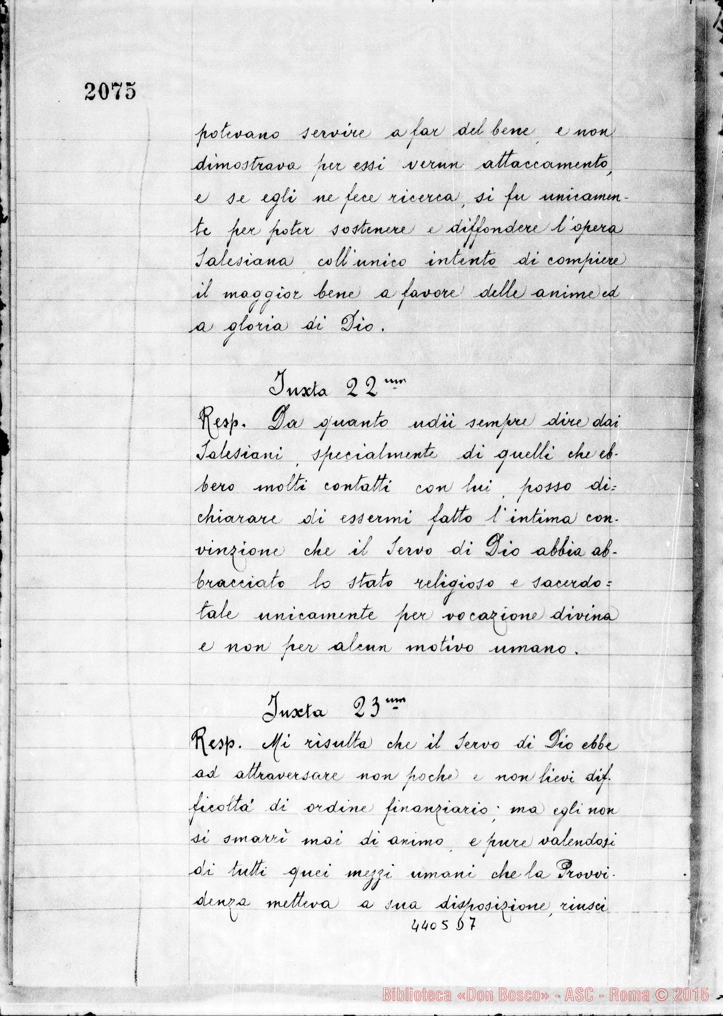 Fotogramma D 7 — Matta Giuseppe, sac. cappellano dell’Ist. delle Protette di S. Giuseppe