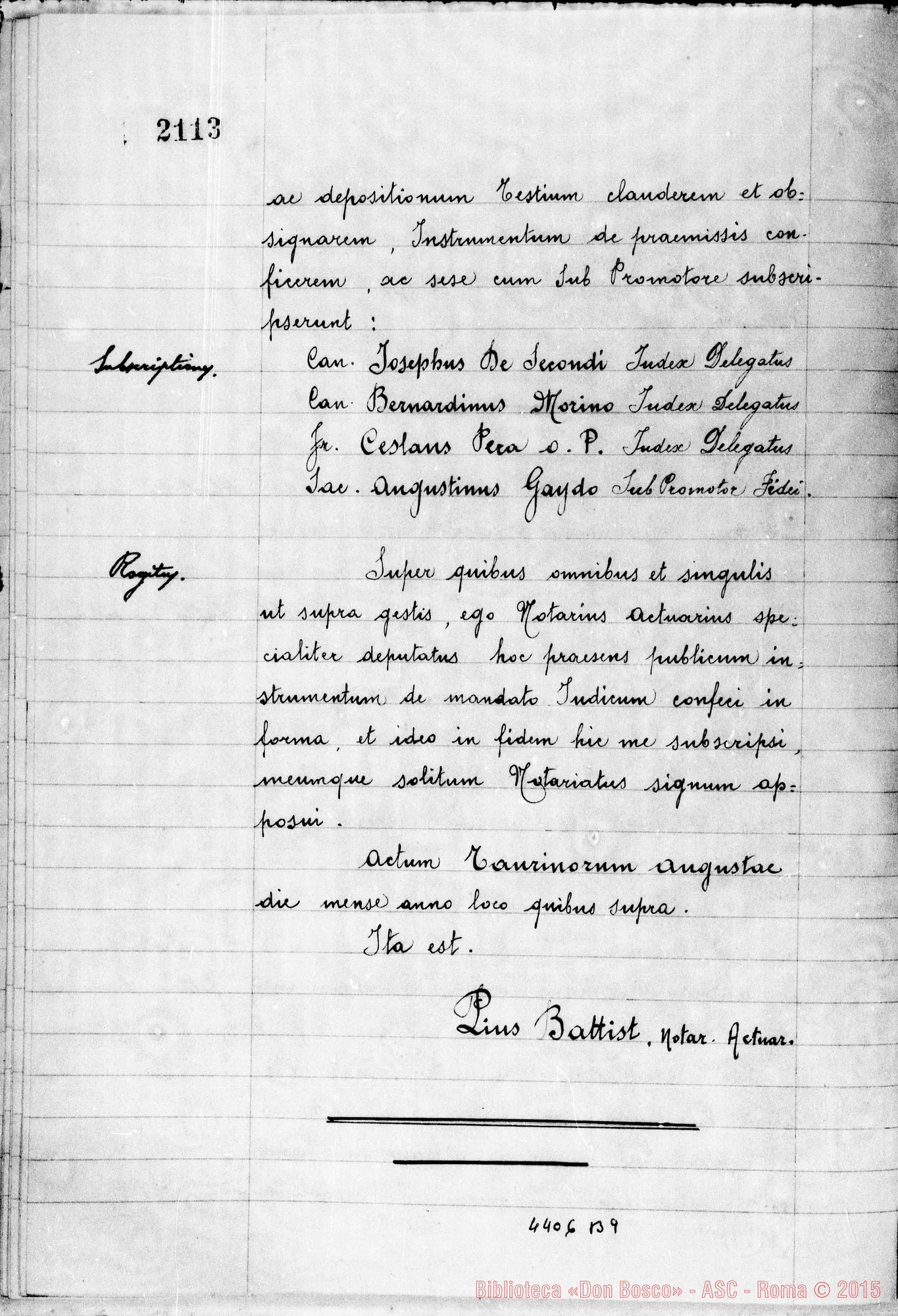Fotogramma B 9 — Matta Giuseppe, sac. cappellano dell’Ist. delle Protette di S. Giuseppe