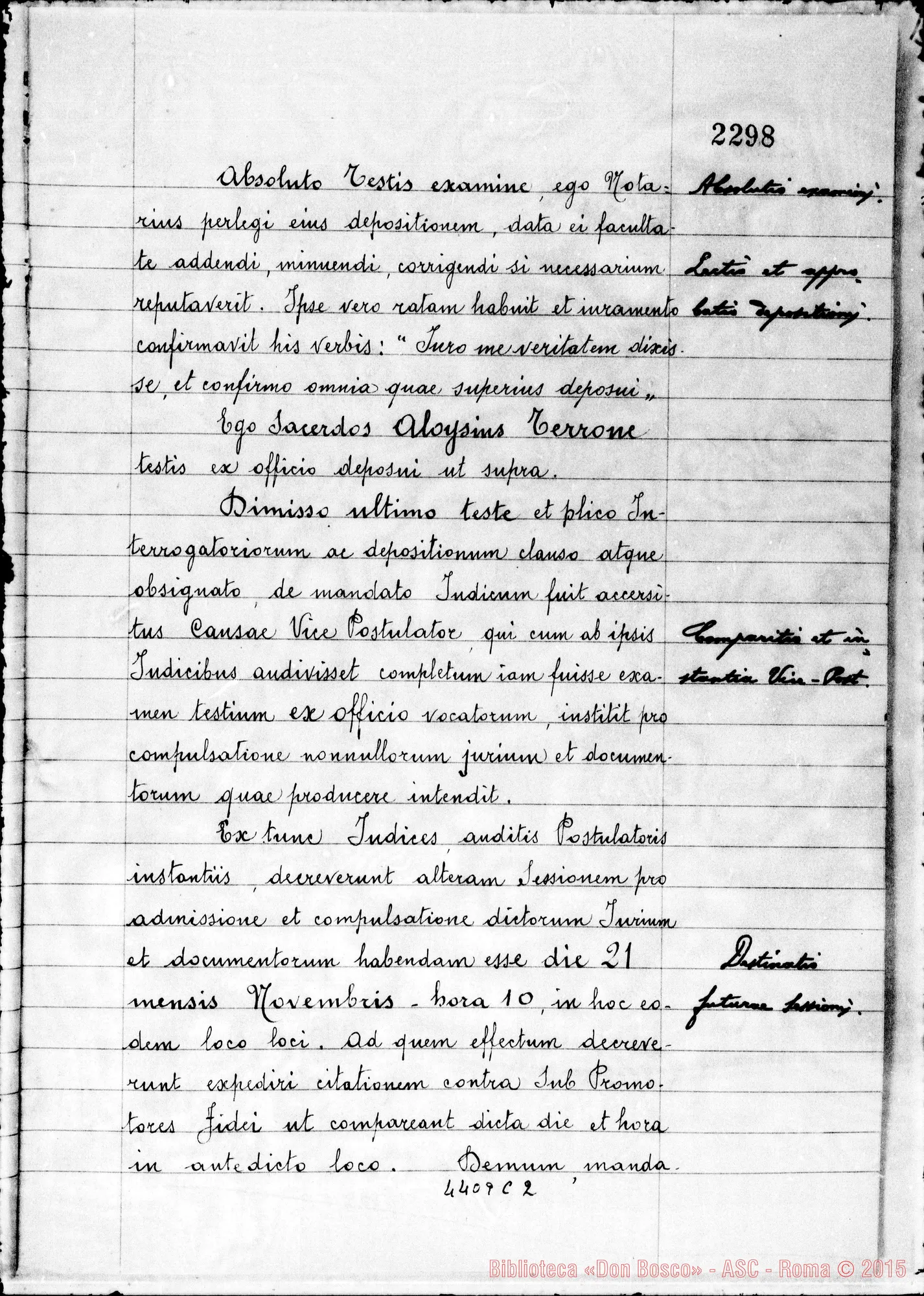 Fotogramma C 2 — Citatio contra sub promotores Fidei, et alia