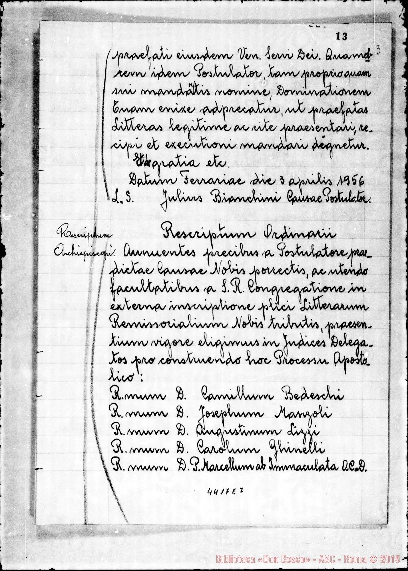 Fotogramma E 7 — In Curiis Ferrariensis E Taurinensis super miraculo (1957)