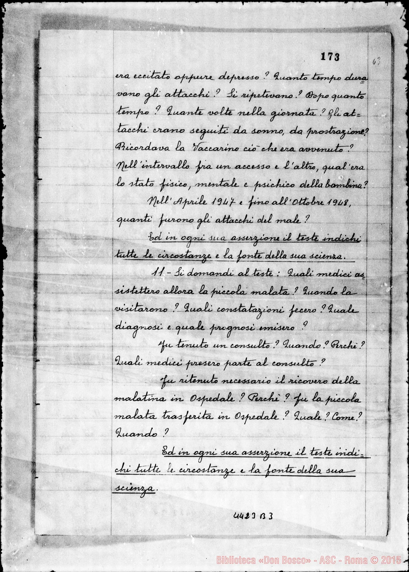 Fotogramma B 3 — In Curiis Ferrariensis E Taurinensis super miraculo (1957)