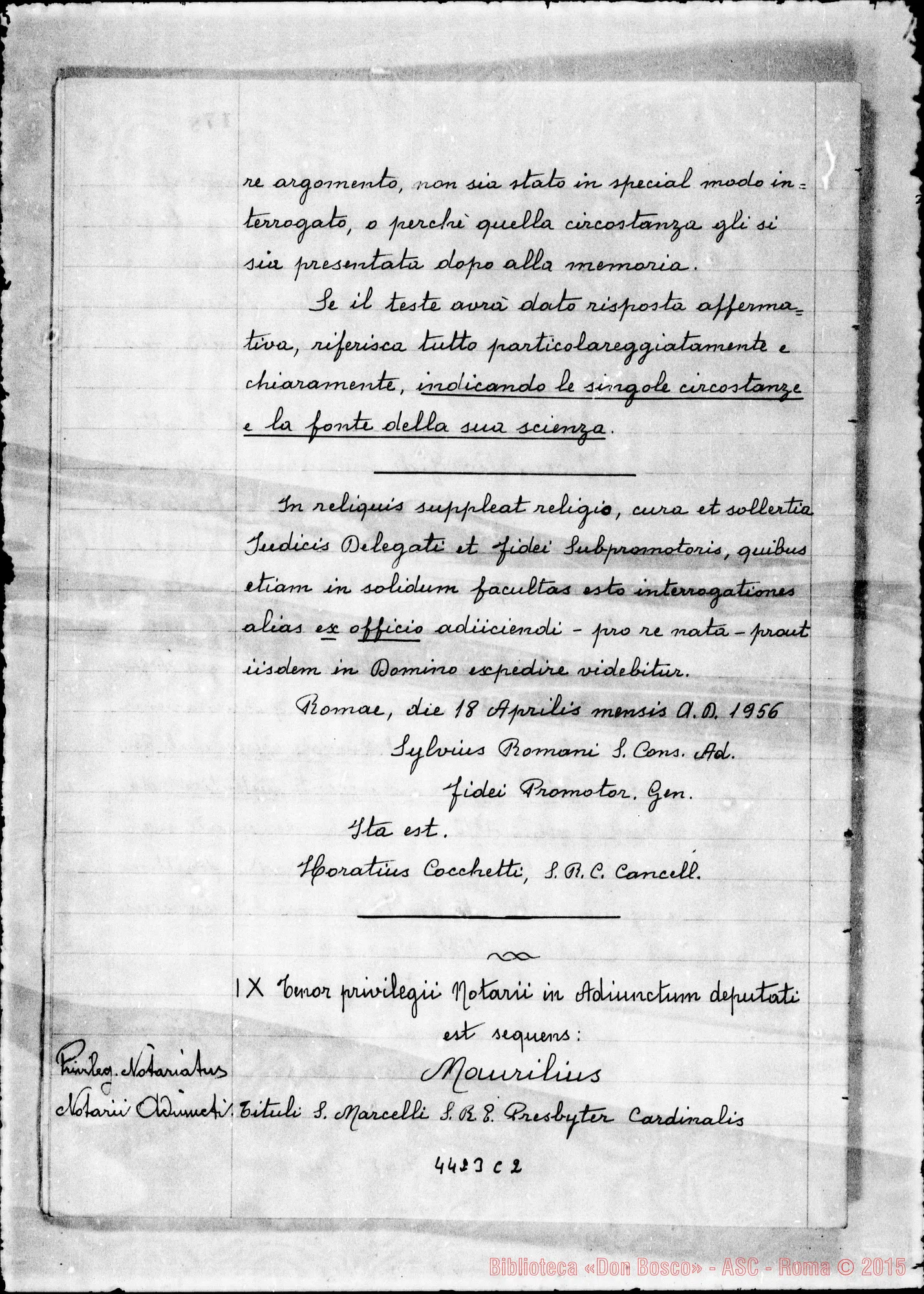 Fotogramma C 2 — In Curiis Ferrariensis E Taurinensis super miraculo (1957)