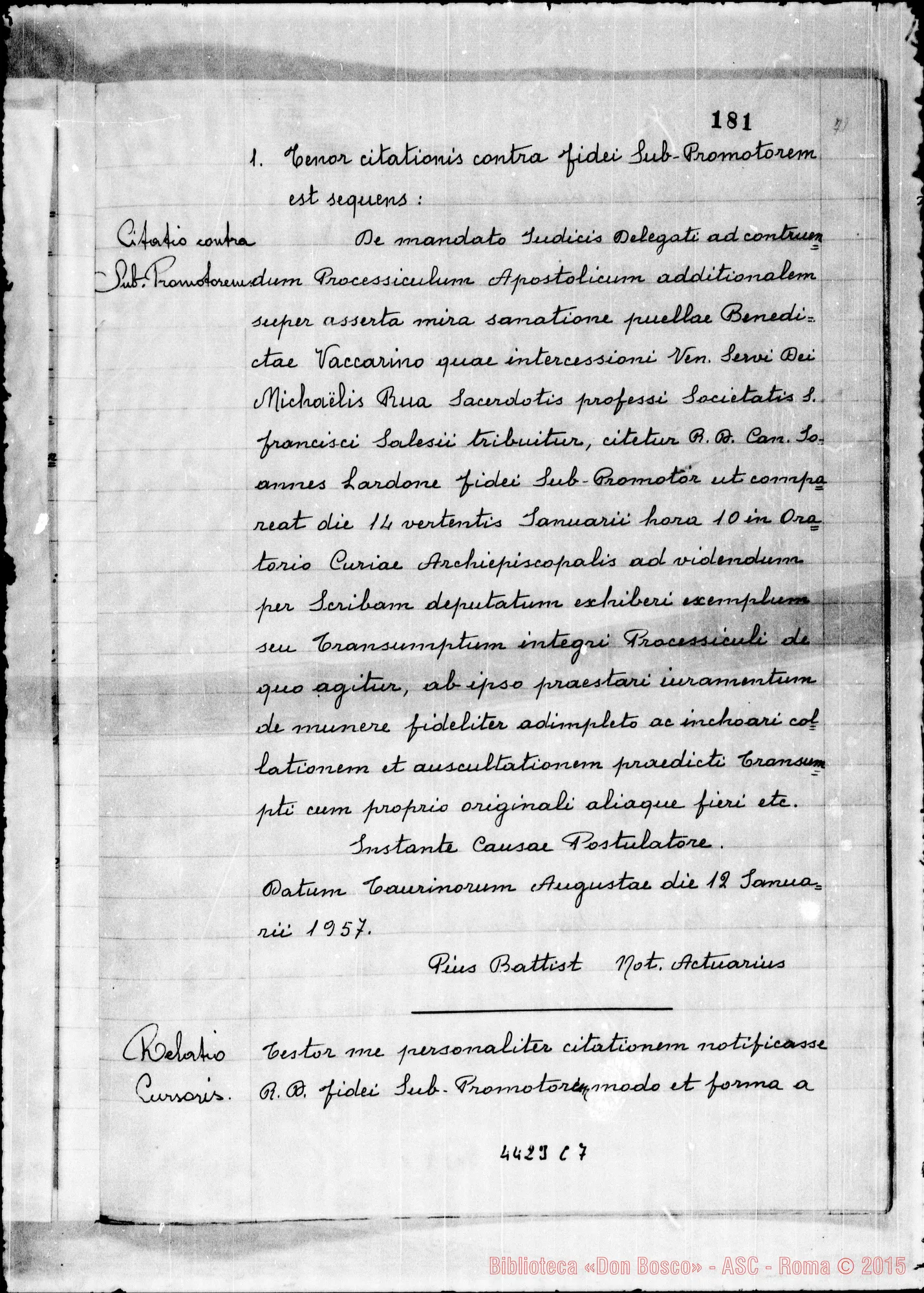 Fotogramma C 7 — In Curiis Ferrariensis E Taurinensis super miraculo (1957)