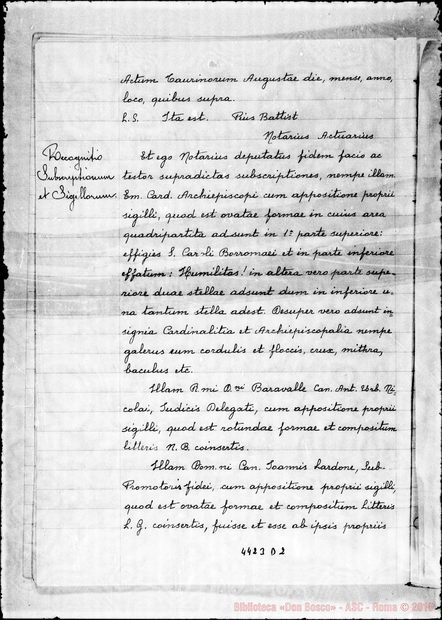 Fotogramma D 2 — In Curiis Ferrariensis E Taurinensis super miraculo (1957)