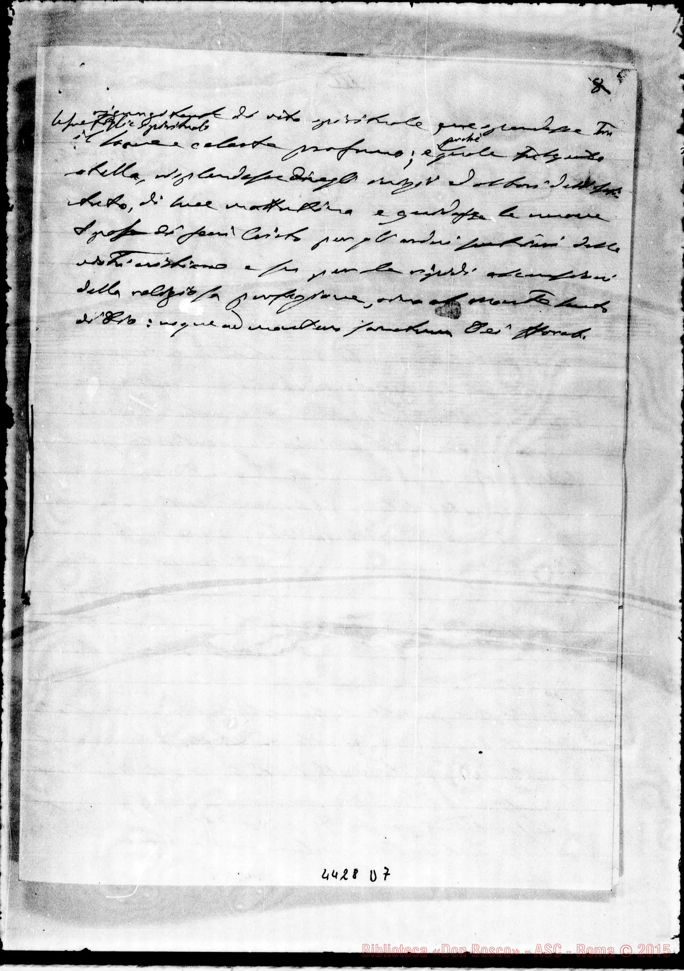 Fotogramma D 7 — Card. Cagliero: deposizione per il processo. Ms. autogr.