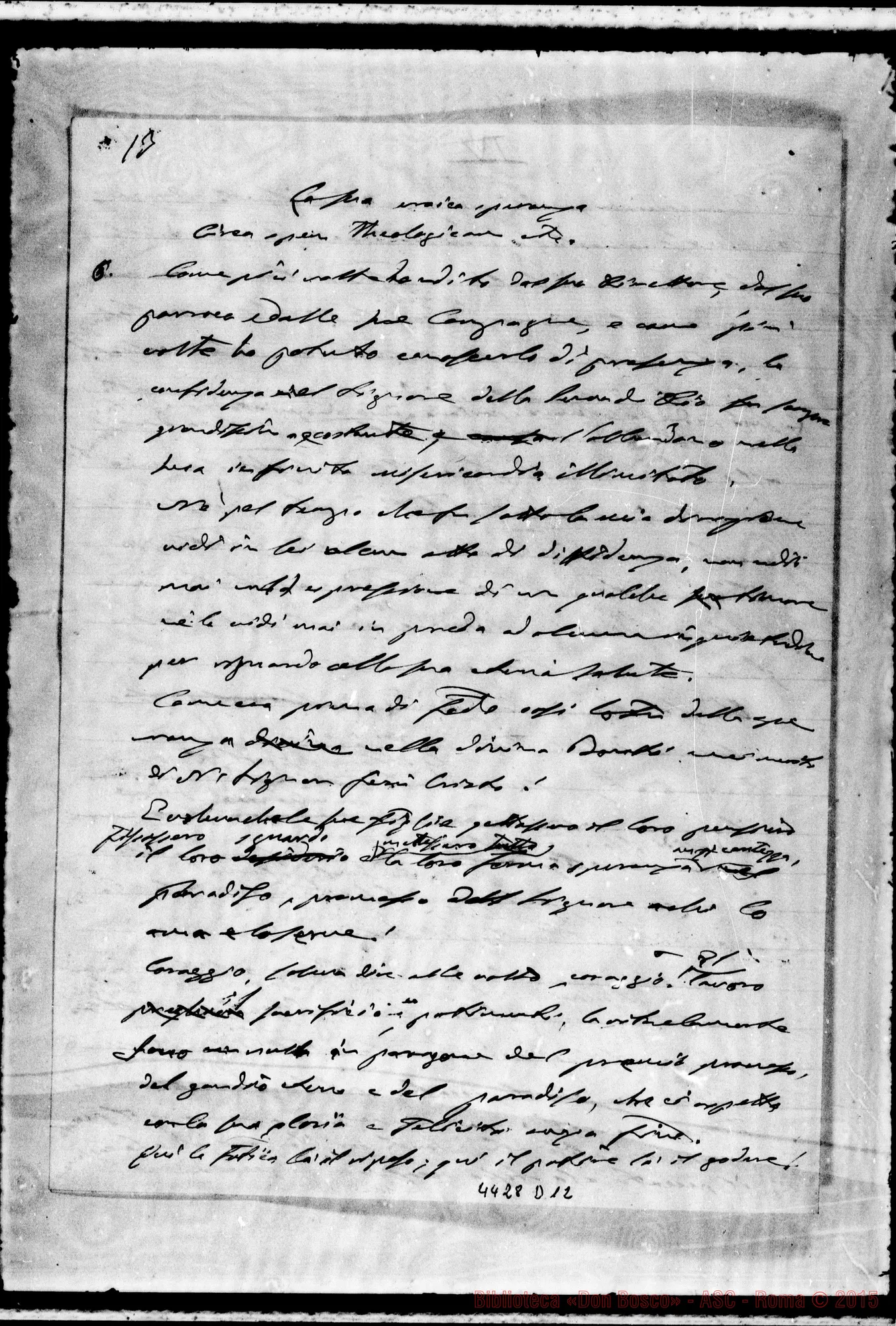 Fotogramma D 12 — Card. Cagliero: deposizione per il processo. Ms. autogr.