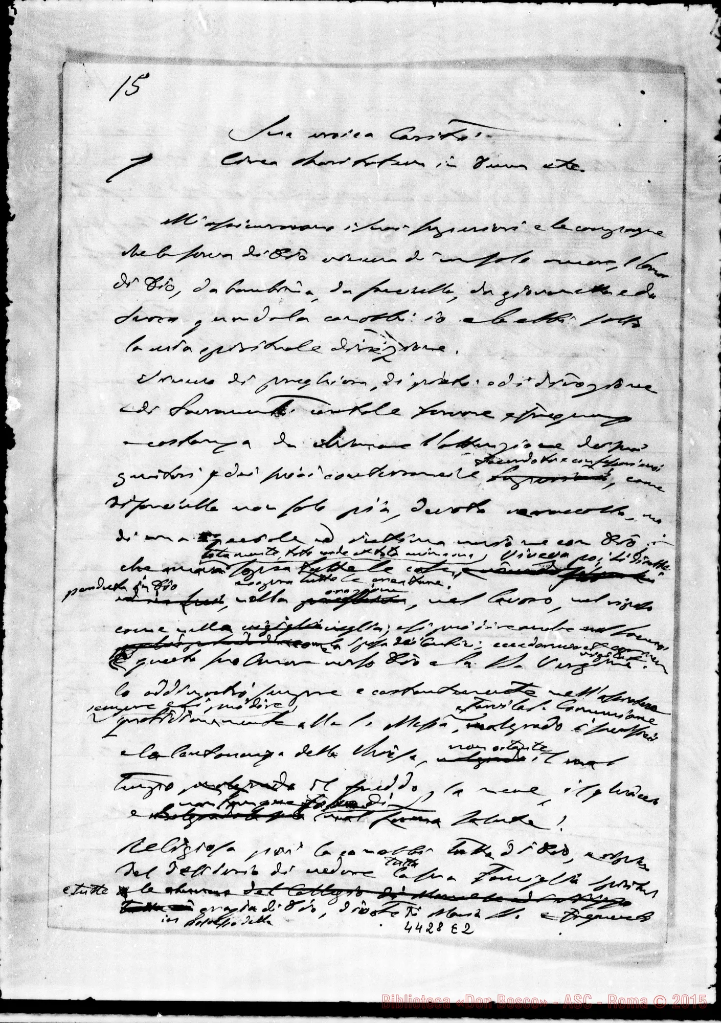Fotogramma E 2 — Card. Cagliero: deposizione per il processo. Ms. autogr.