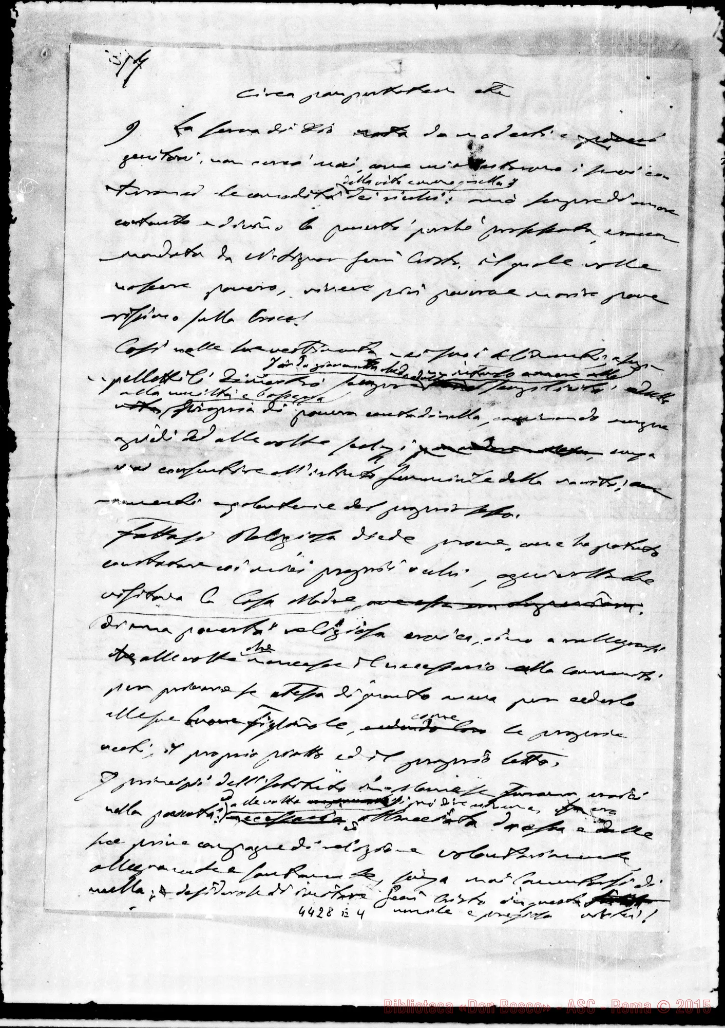 Fotogramma E 4 — Card. Cagliero: deposizione per il processo. Ms. autogr.