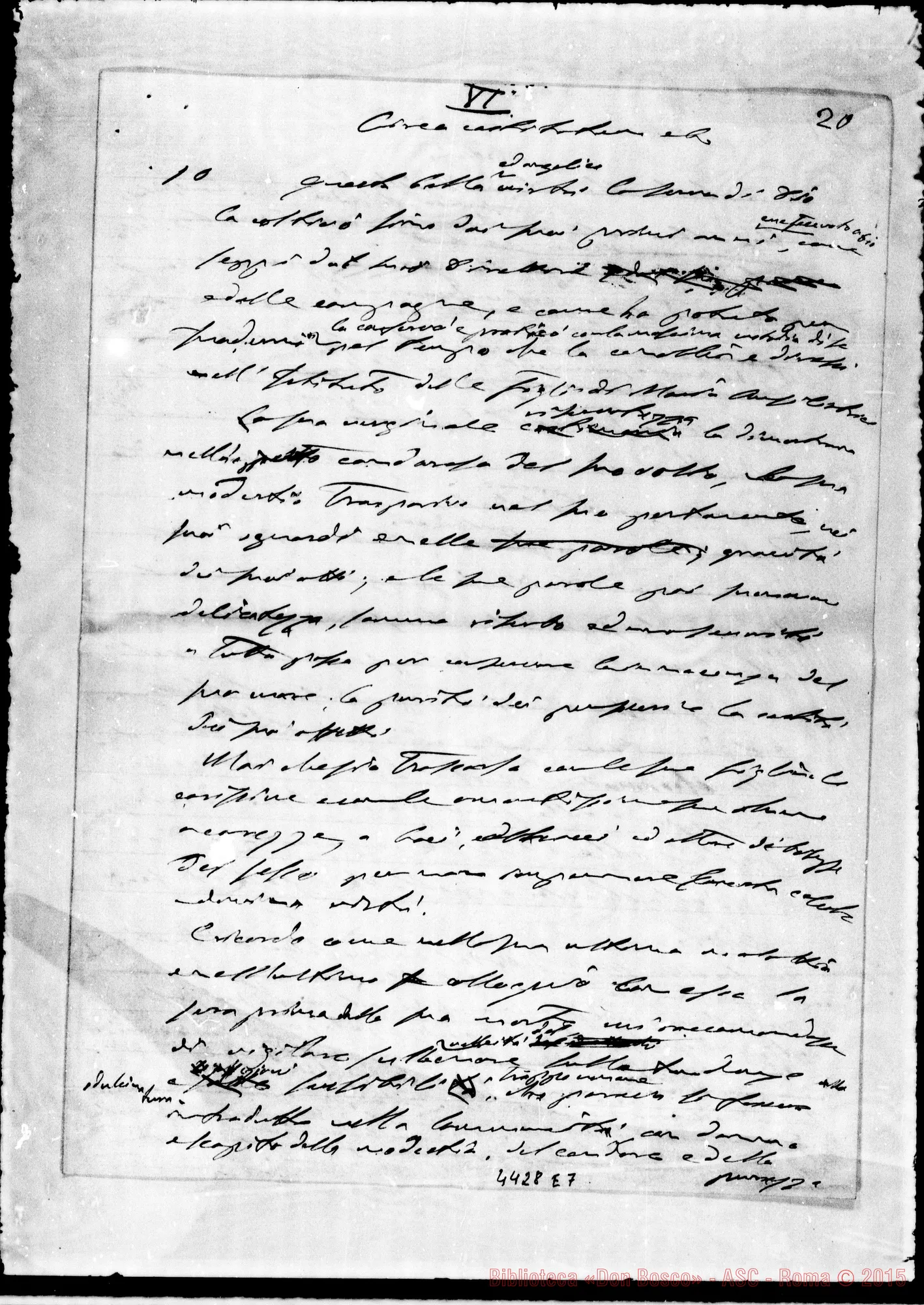 Fotogramma E 7 — Card. Cagliero: deposizione per il processo. Ms. autogr.