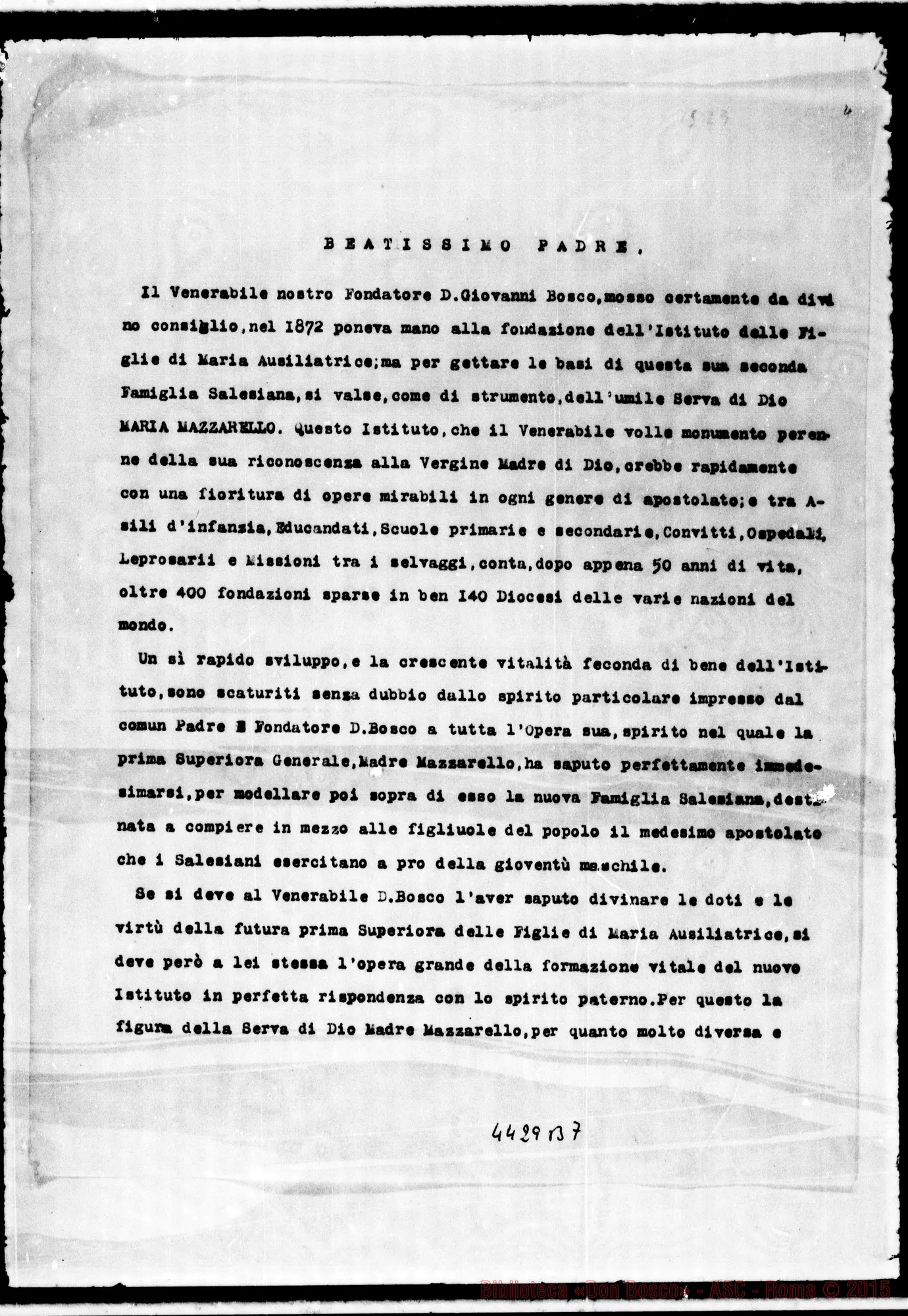 Fotogramma B 7 — Don Maccono E Madre Daghero-Vesc. di Acqui: per Postulatorie