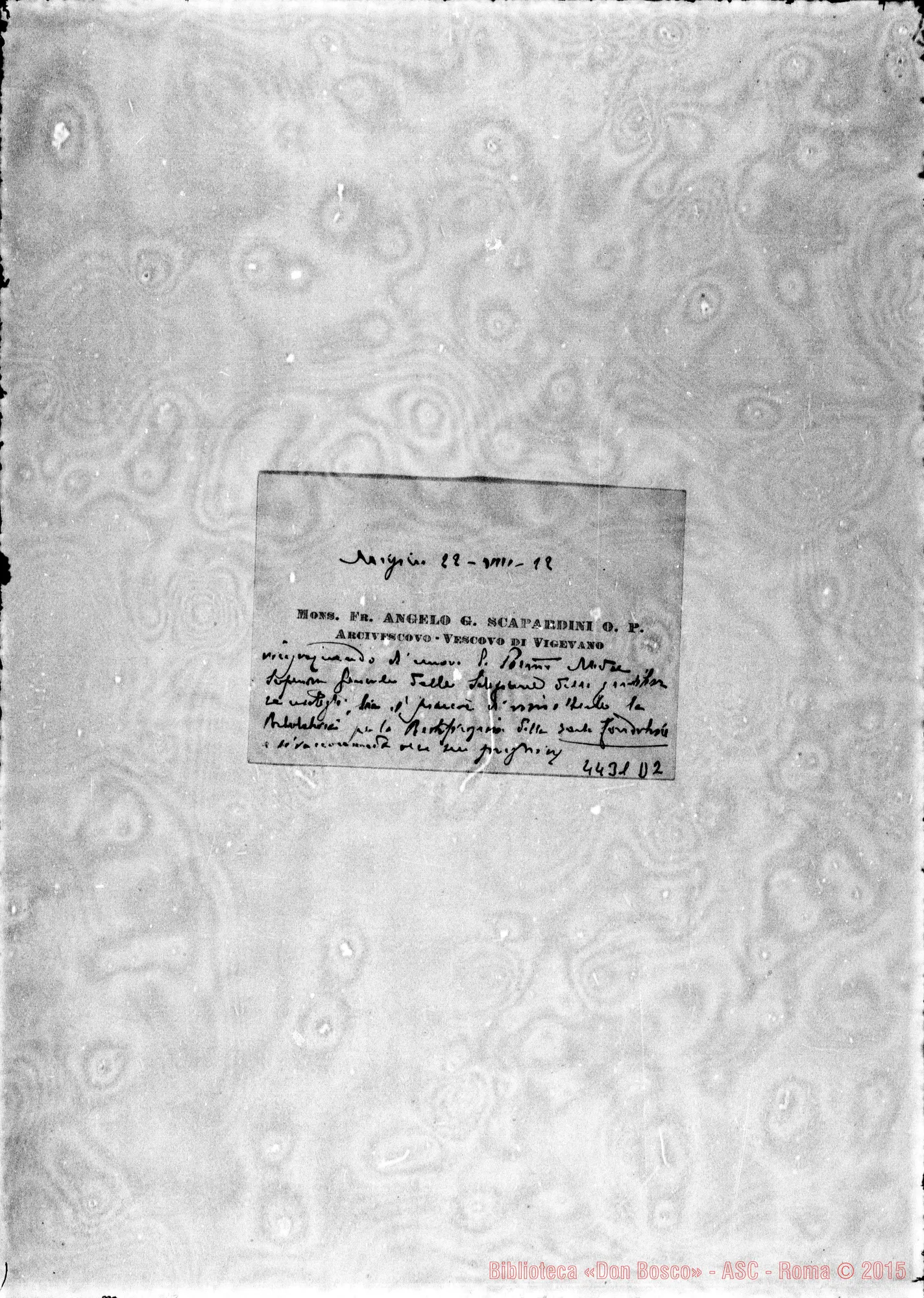 Fotogramma D 2 — Scaparini Angelo, O.P., vesc. di Vigevano