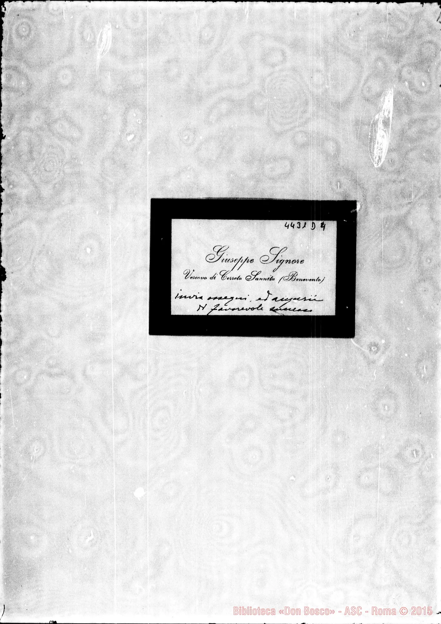 Fotogramma D 4 — Signore Giuseppe, vesc. di Cerreto Sannita