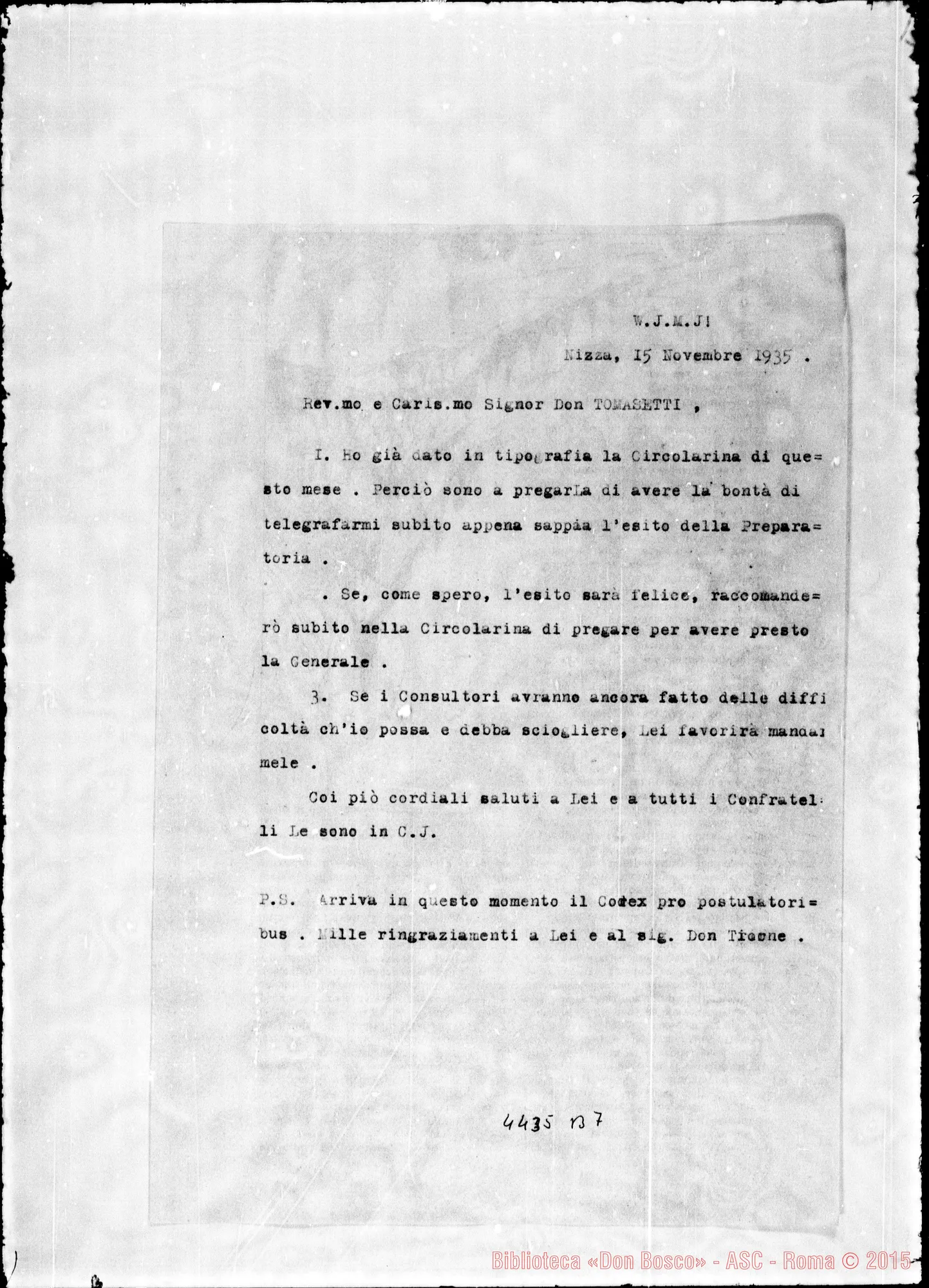 Fotogramma B 7 — Don Maccono-Don Tomasetti. Nizza Monf., 15-11-1935