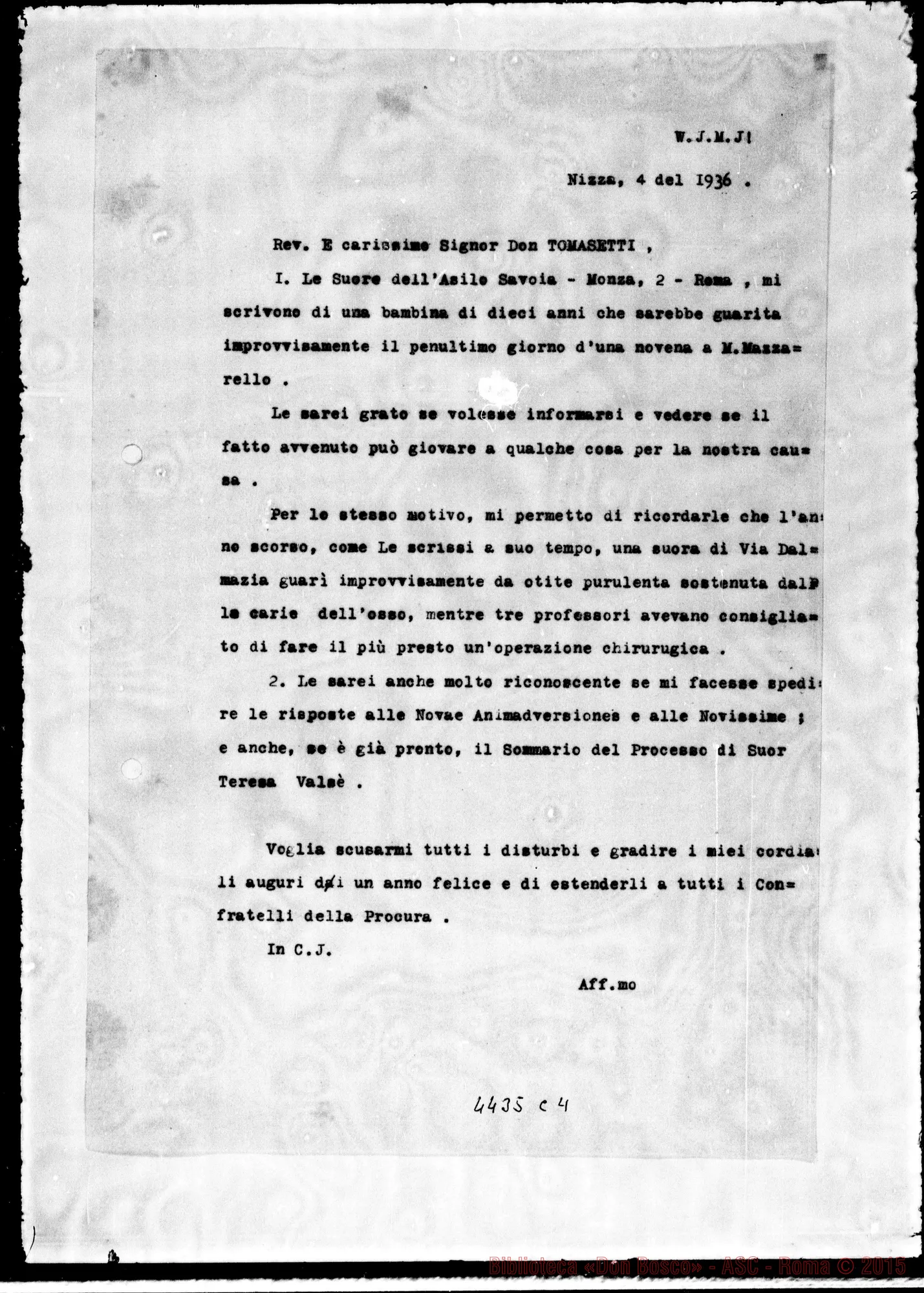 Fotogramma C 4 — Don Maccono-Don Tomasetti. Nizza, 4-01-1936