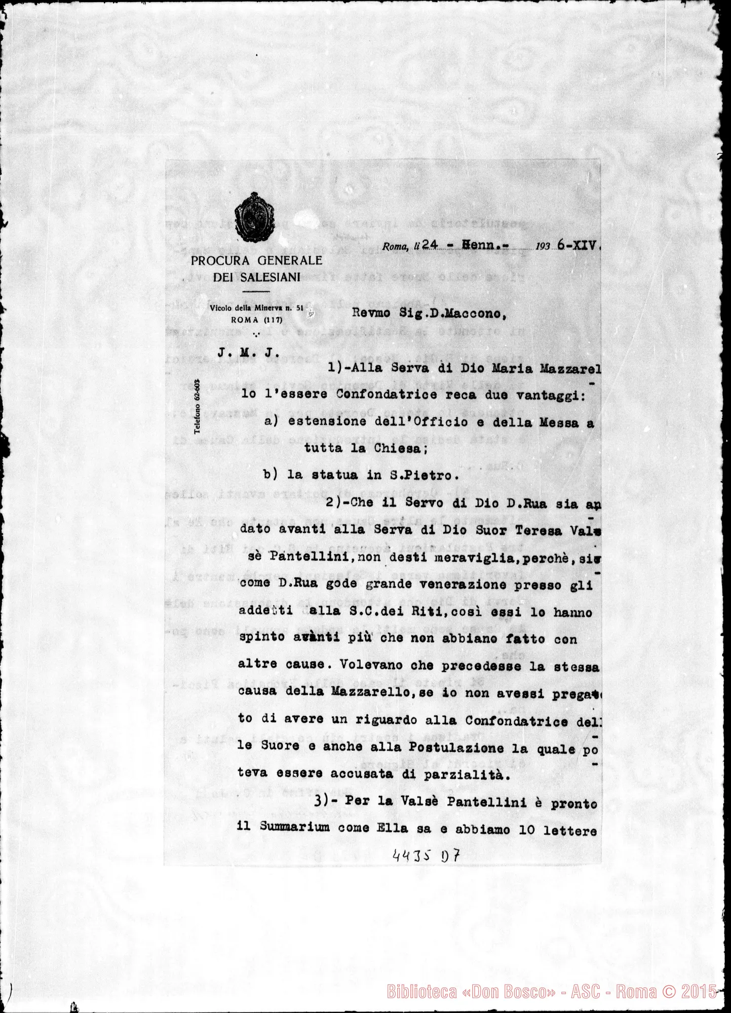 Fotogramma D 7 — Don Tomasetti-Don Maccono. Roma, 24-01-1936. «Confondatrice»