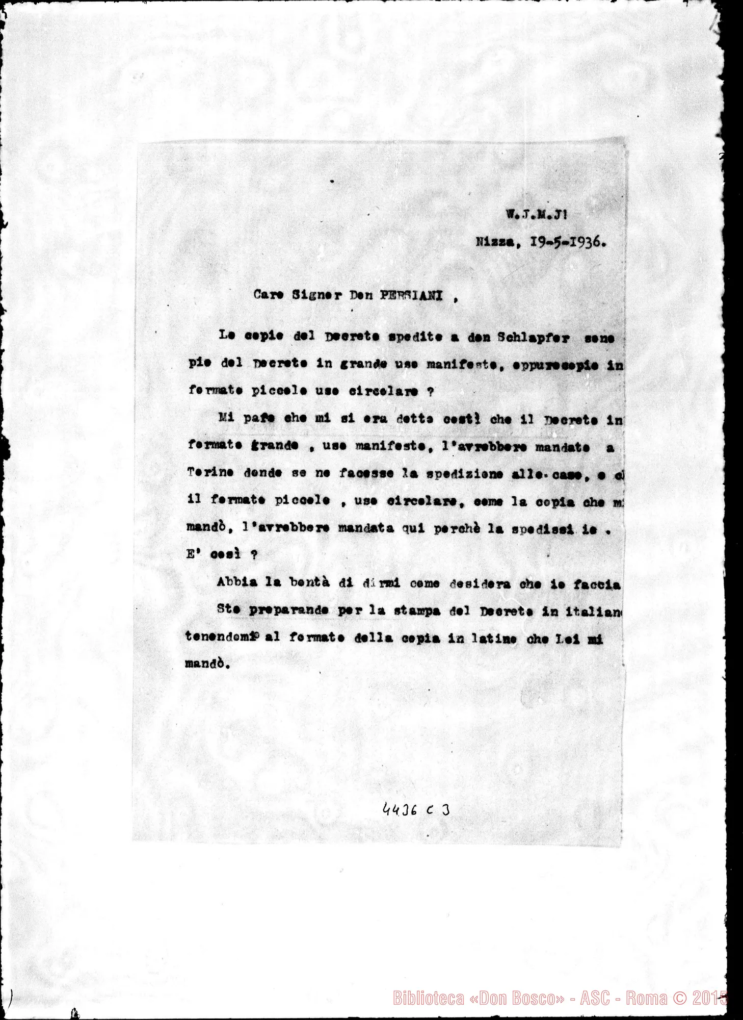 Fotogramma C 3 — Don Maccono-Don Persiani. Nizza Monf., 19-05-1936