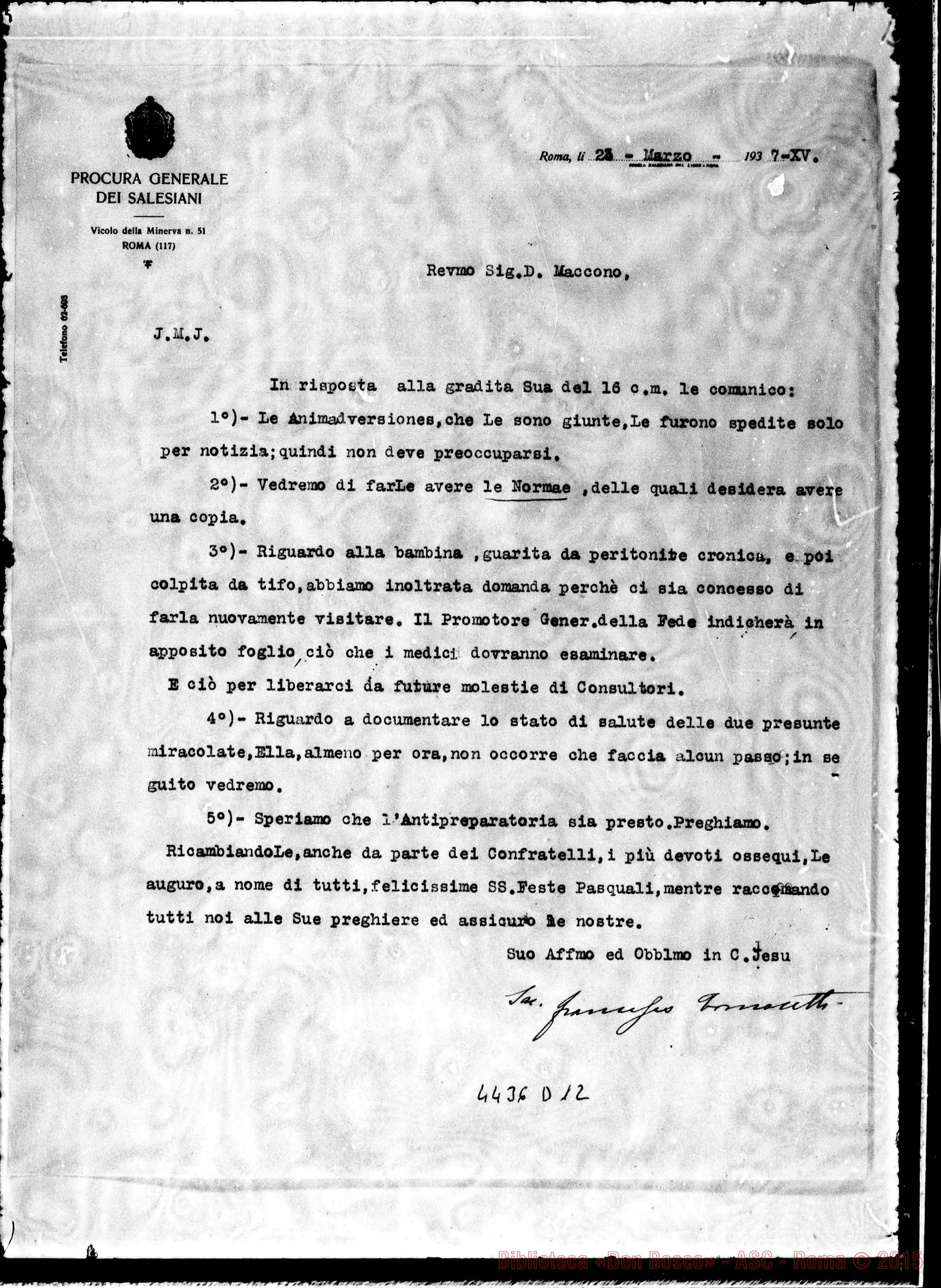 Fotogramma D 12 — Don Tomasetti-Don Maccono. Roma, 23-03-1937