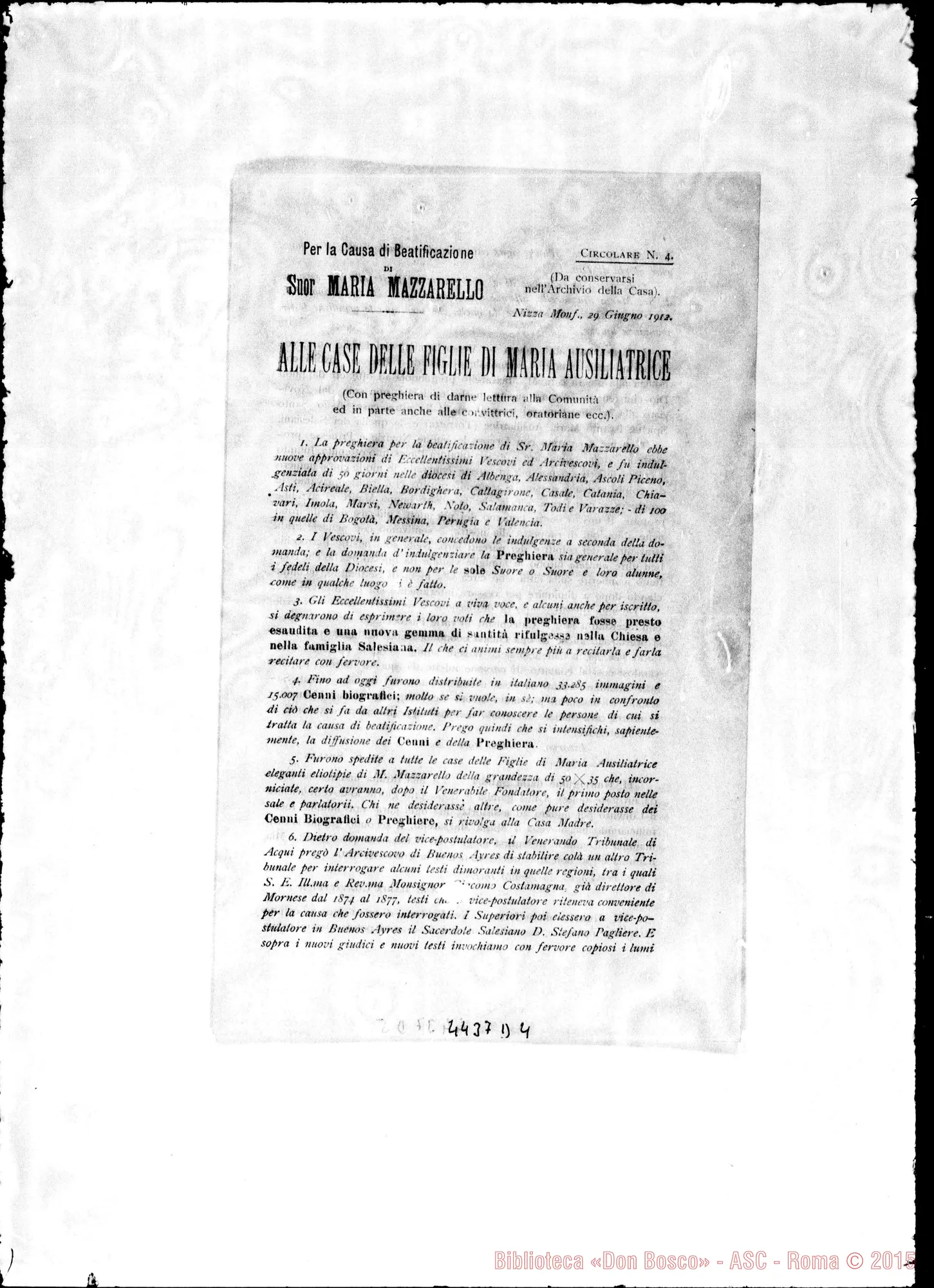 Fotogramma D 4 — Dal 30 ottobre 1911 fino al 24 luglio 1937