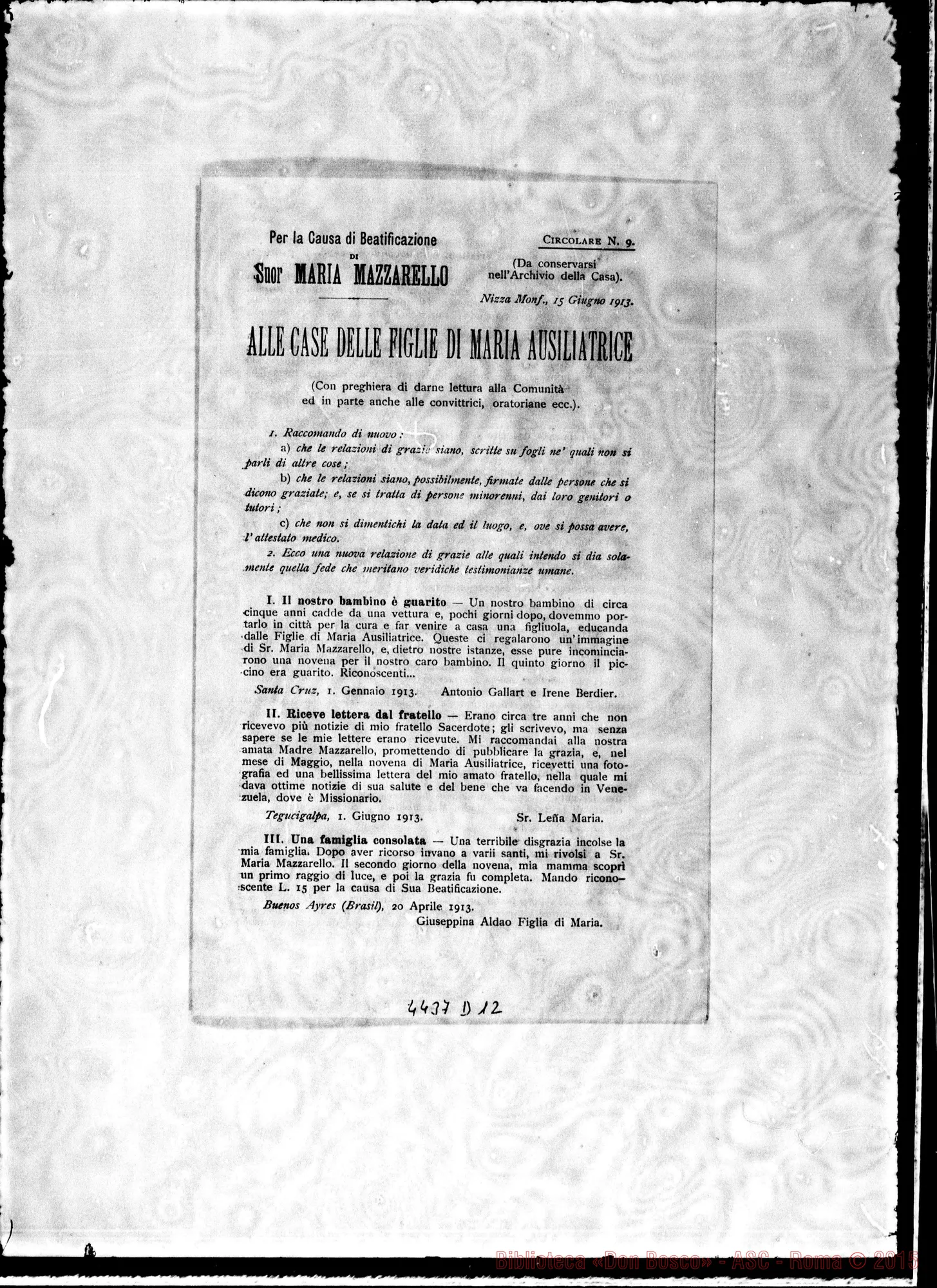 Fotogramma D 12 — Dal 30 ottobre 1911 fino al 24 luglio 1937