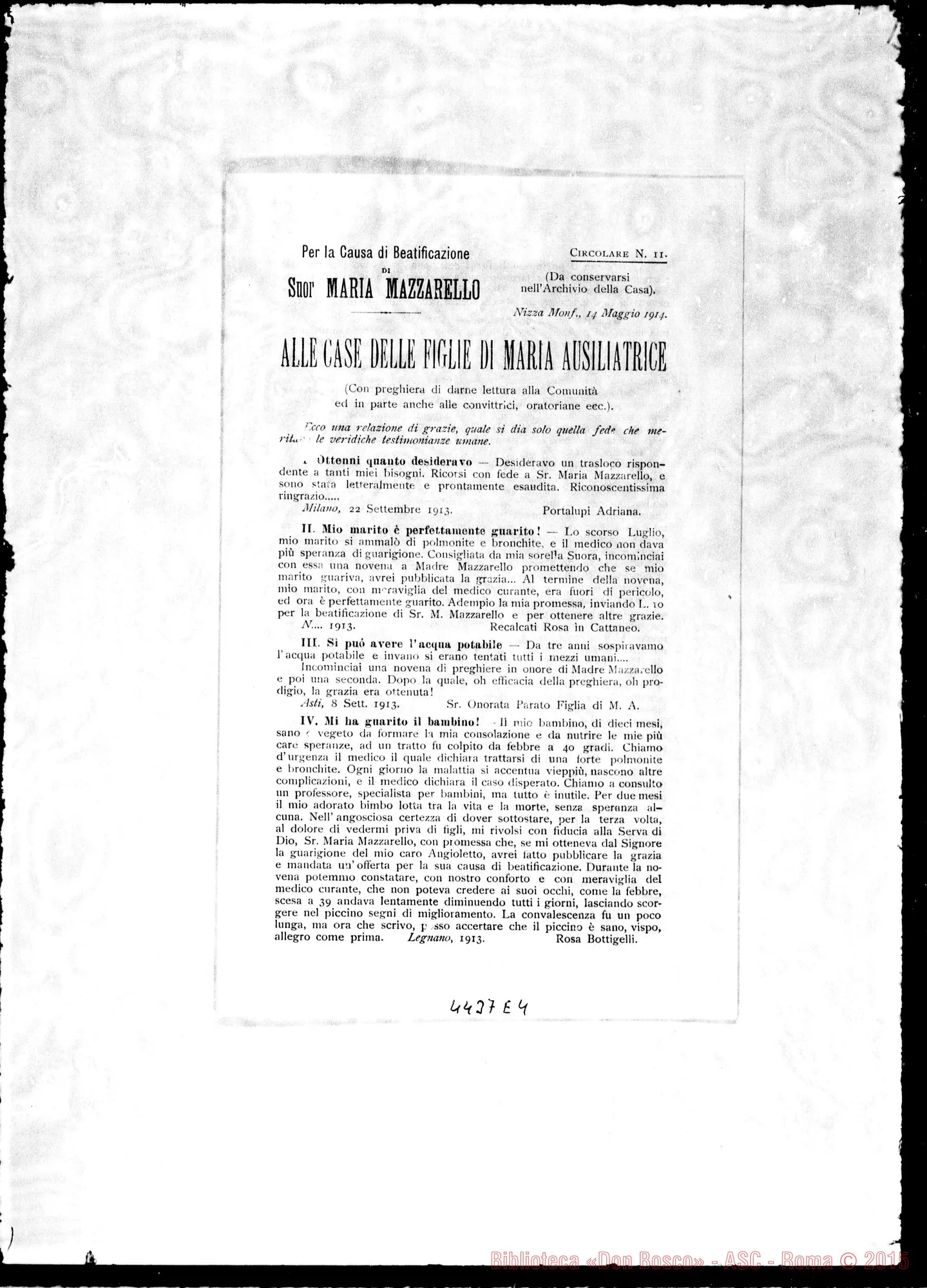 Fotogramma E 4 — Dal 30 ottobre 1911 fino al 24 luglio 1937