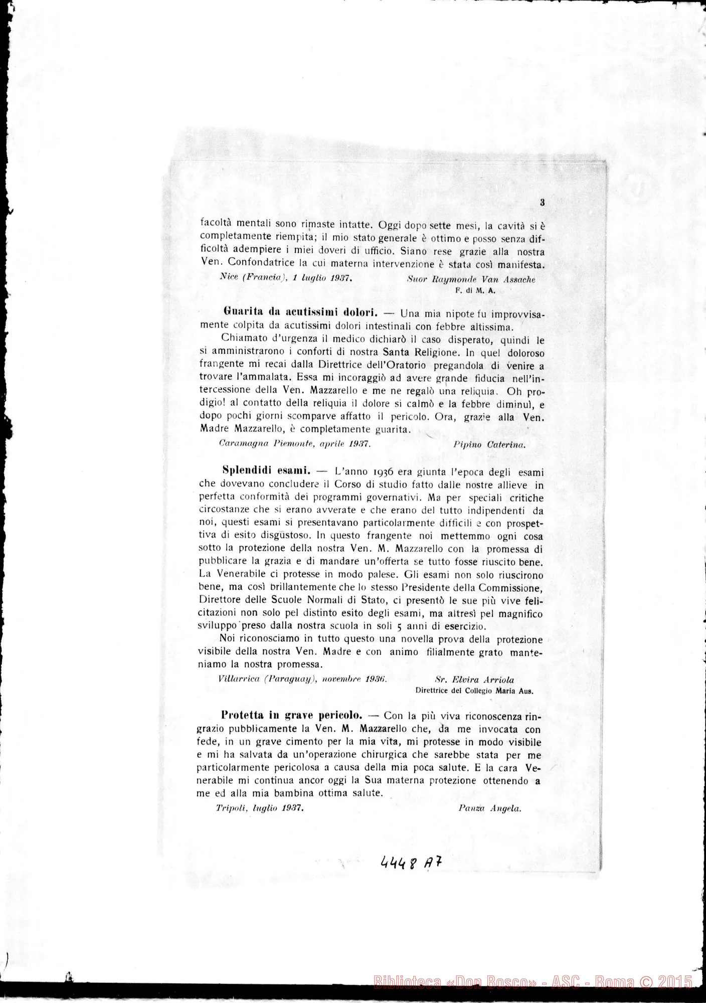 Fotogramma A 7 — Dal 24 settembre 1937 fino al settembre 1949