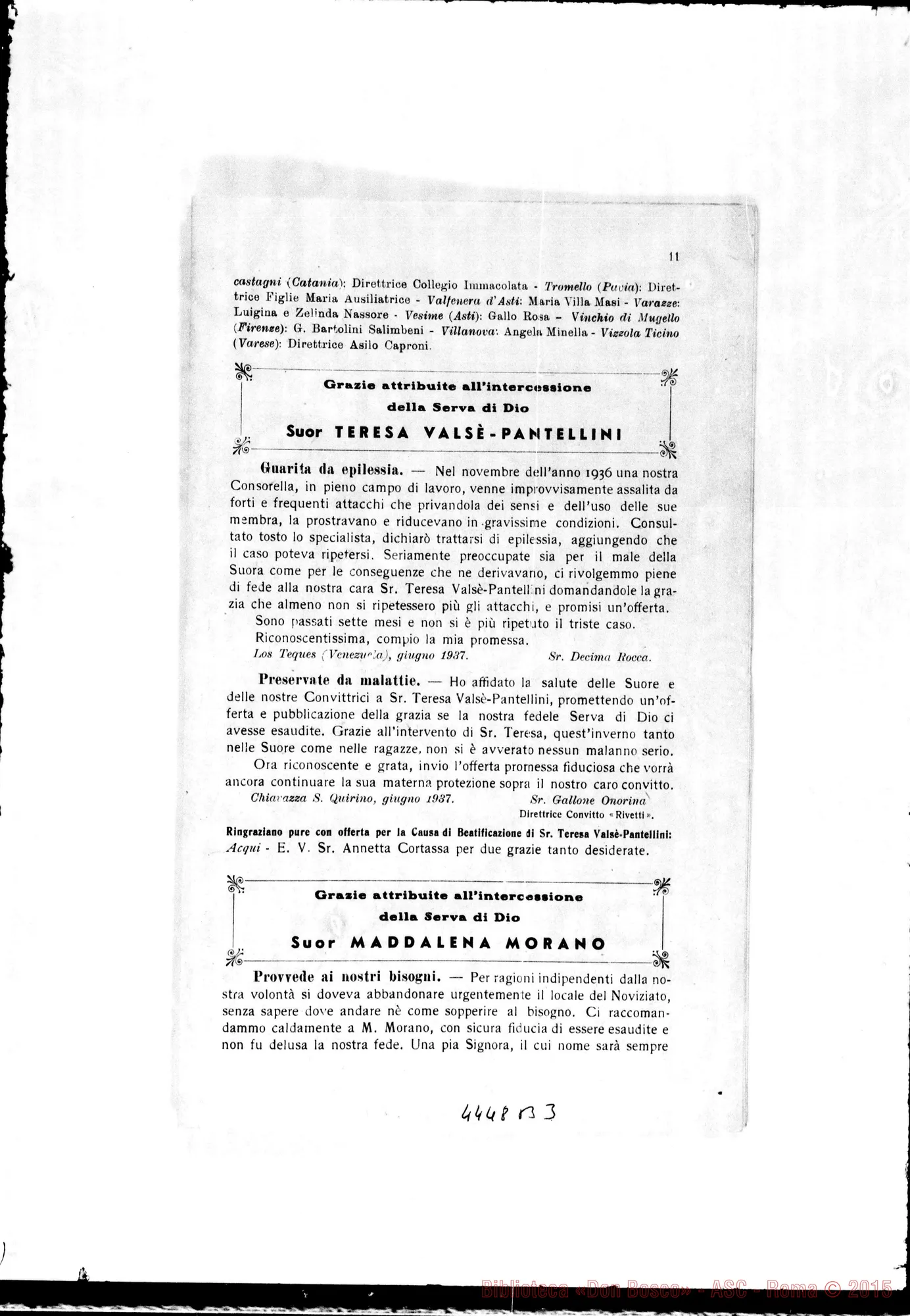 Fotogramma B 3 — Dal 24 settembre 1937 fino al settembre 1949