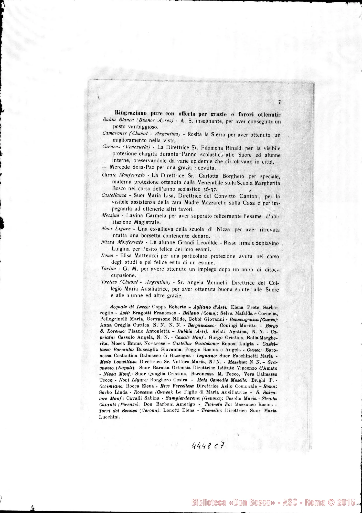 Fotogramma C 7 — Dal 24 settembre 1937 fino al settembre 1949