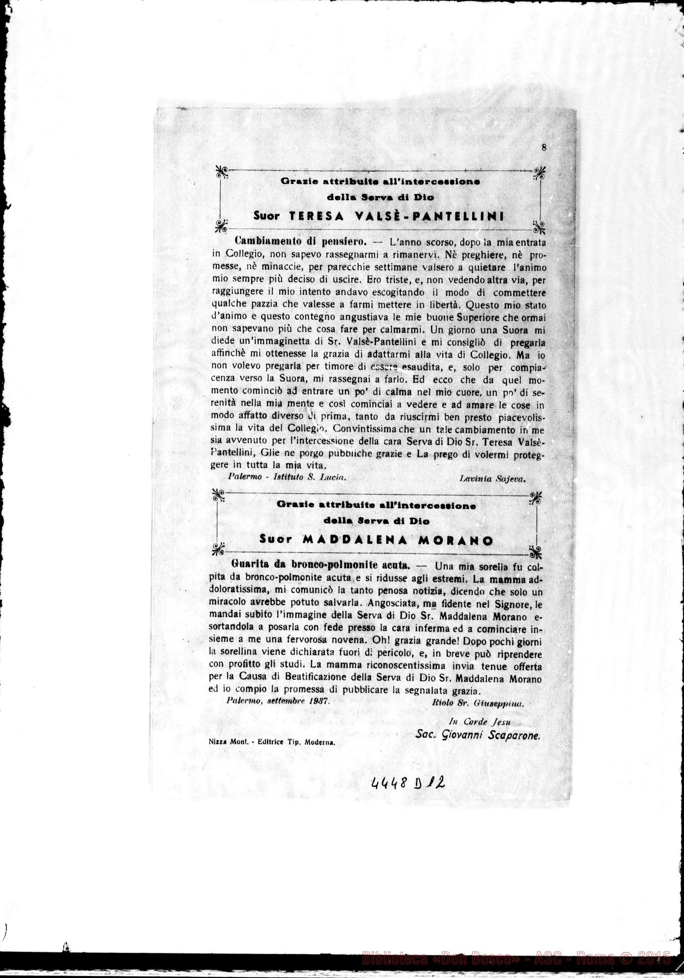 Fotogramma D 12 — Dal 24 settembre 1937 fino al settembre 1949