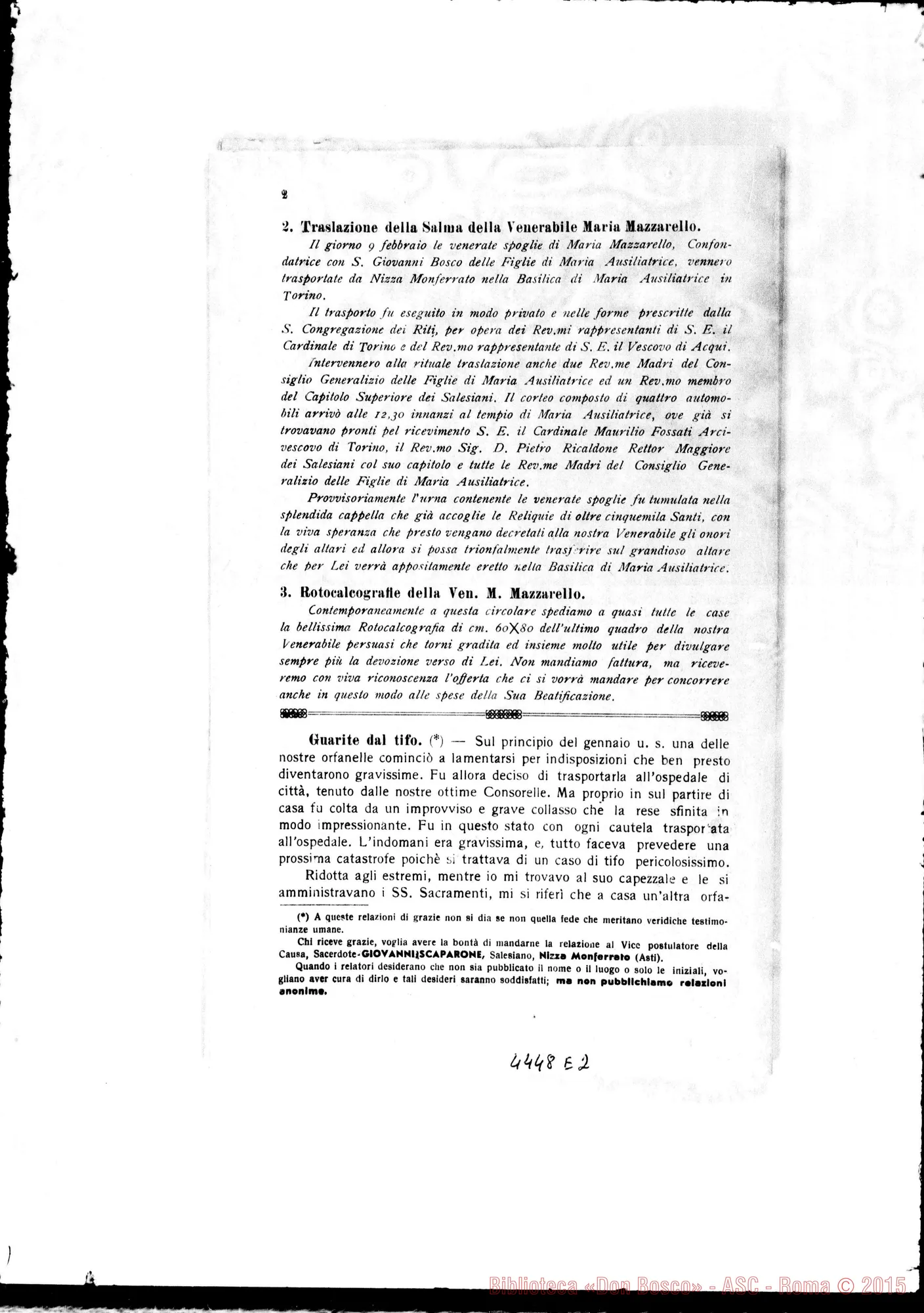 Fotogramma E 2 — Dal 24 settembre 1937 fino al settembre 1949
