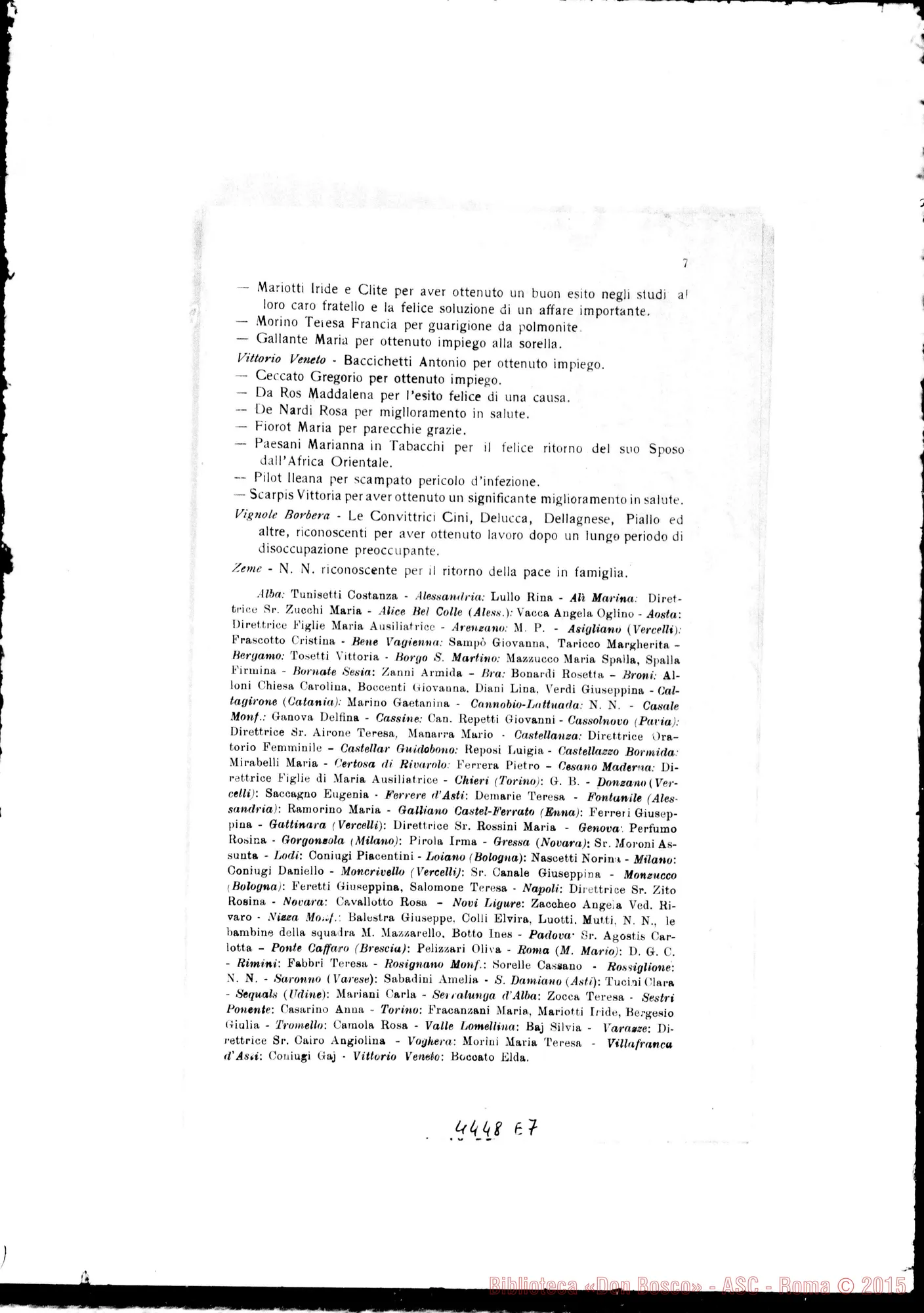 Fotogramma E 7 — Dal 24 settembre 1937 fino al settembre 1949