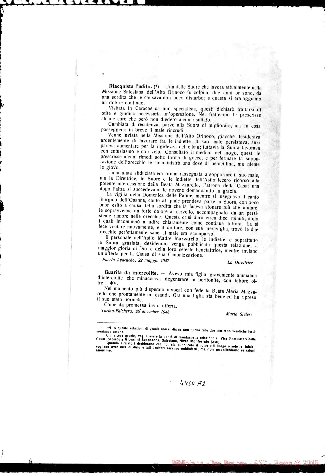 Fotogramma A 2 — Dal 24 settembre 1937 fino al settembre 1949