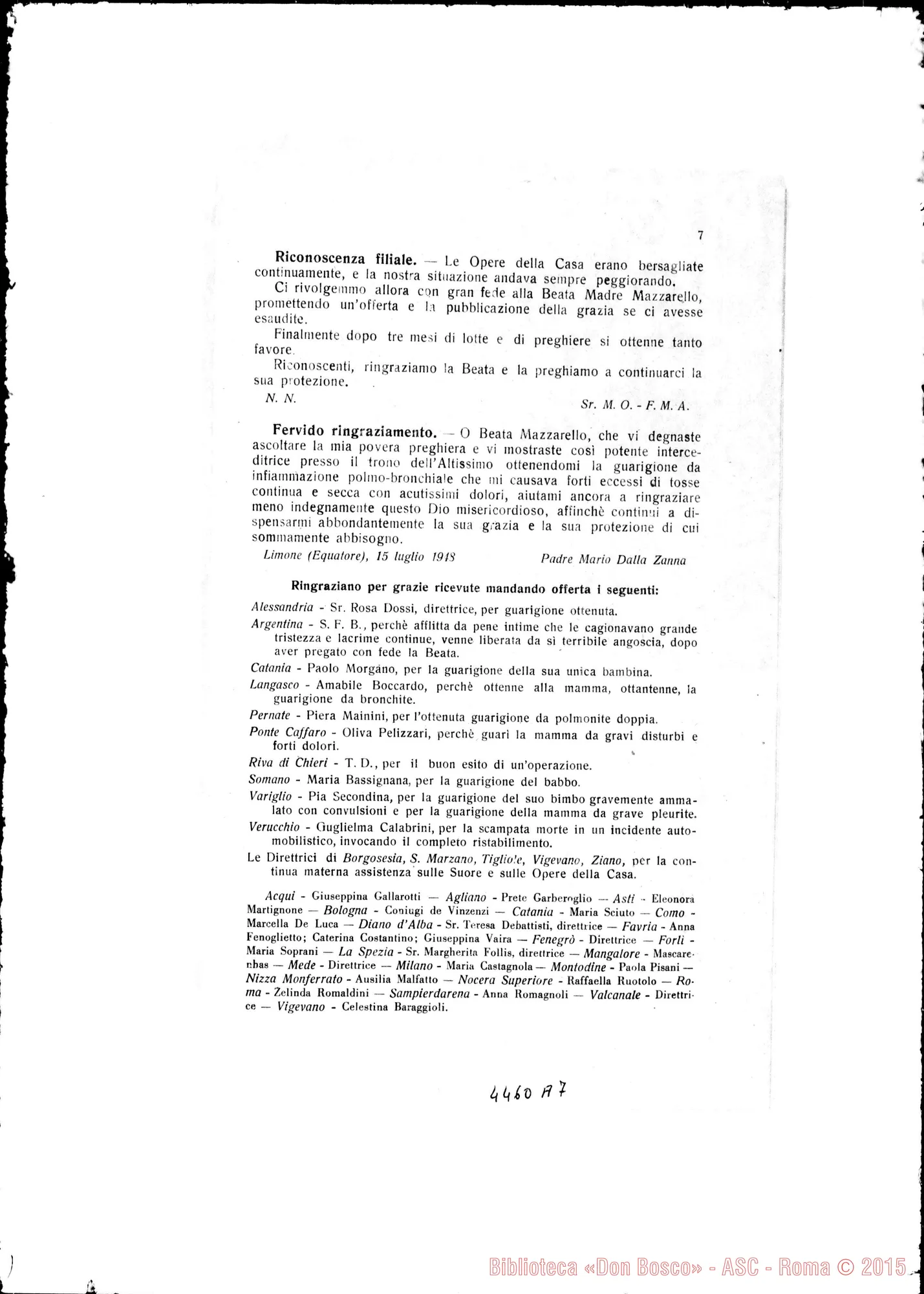 Fotogramma A 7 — Dal 24 settembre 1937 fino al settembre 1949