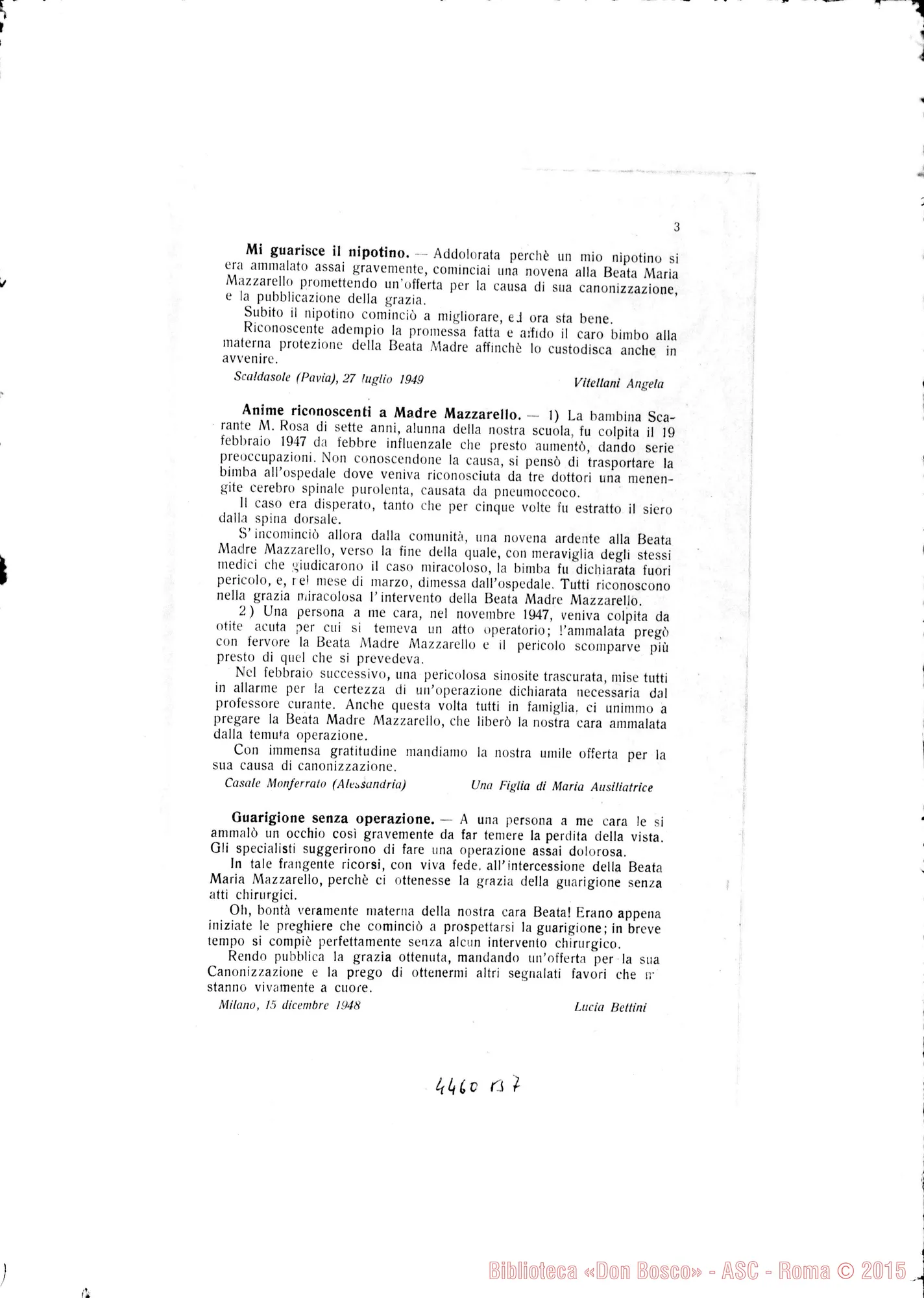 Fotogramma B 7 — Dal 24 settembre 1937 fino al settembre 1949